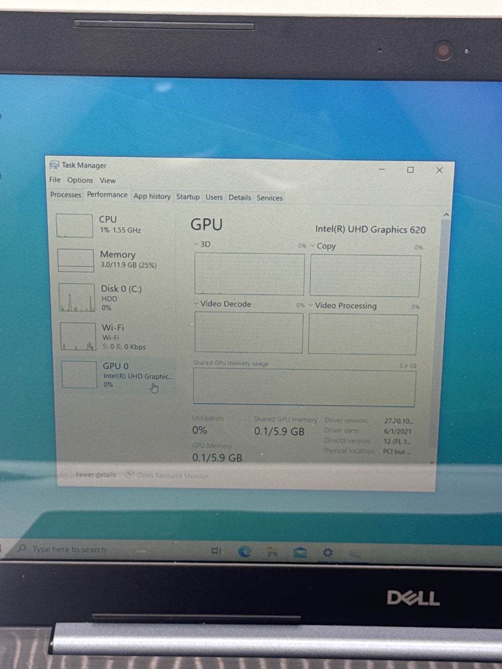 Dell Inspiron 15 5570 i3-8130U 12GB RAM 1TB HDD