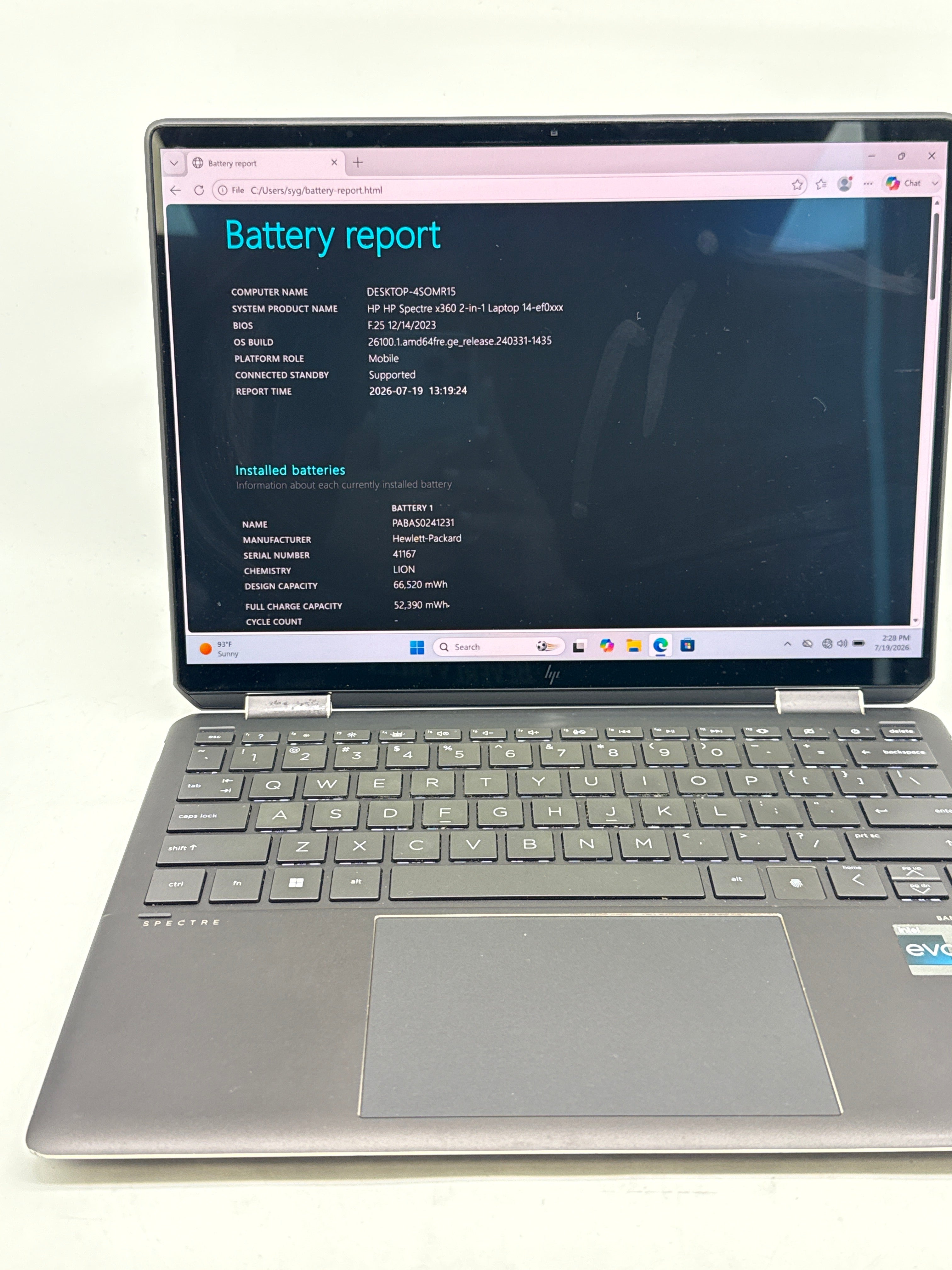 HP Spectre x360 14-ef0xxx Core i7-1255U 16GB RAM 1TB SSD - Used