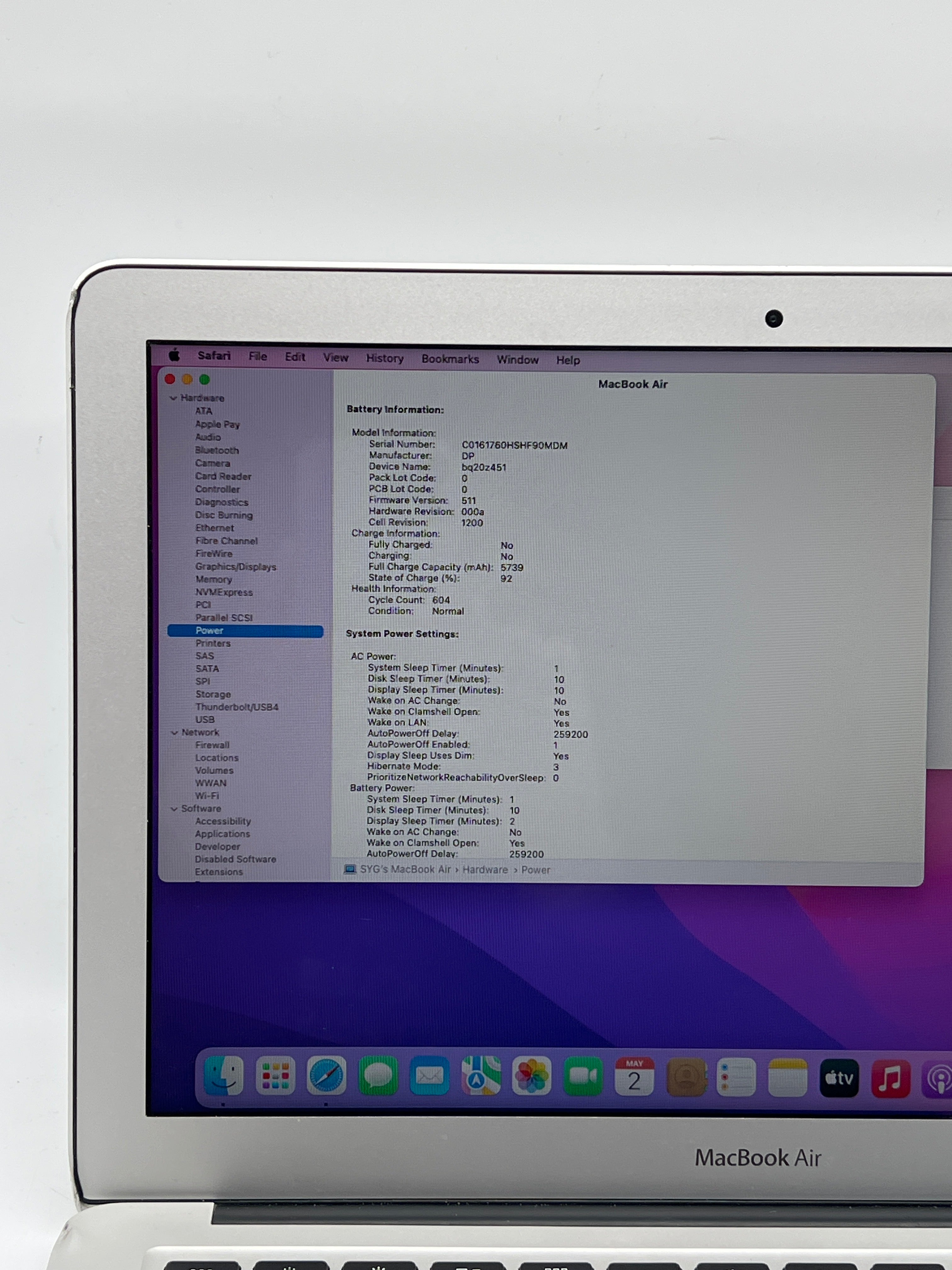 Apple MacBook Air 13" A1466 i5 8GB RAM 128GB SSD - Used
