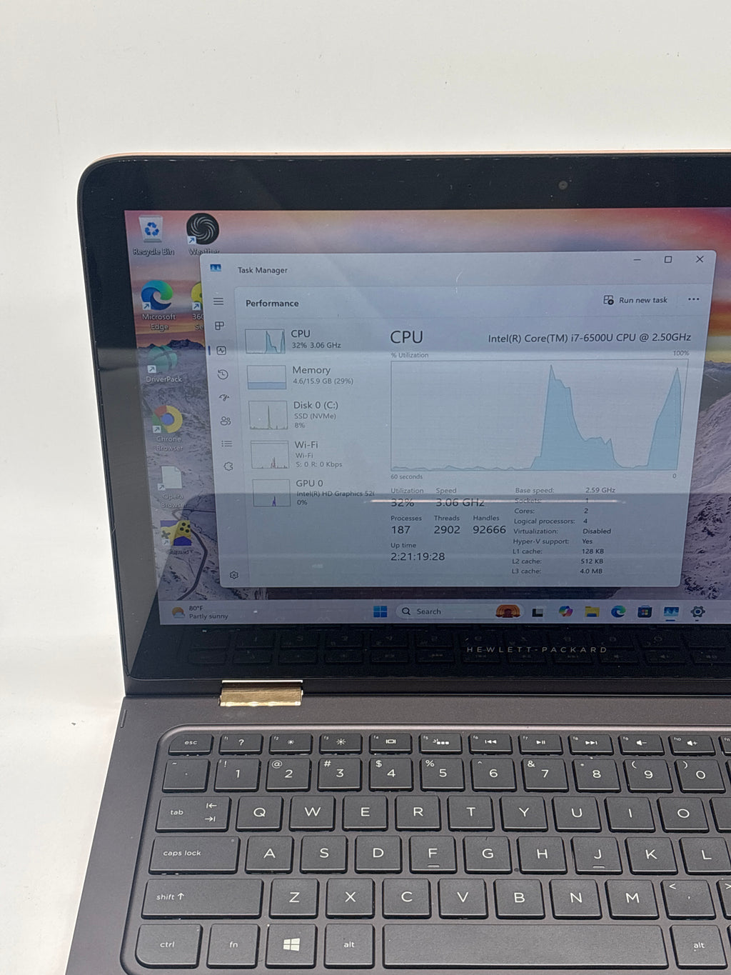 HP Spectre 13-4116dx i-6500U 16GB RAM 512GB SSD - Used (Read DESC)