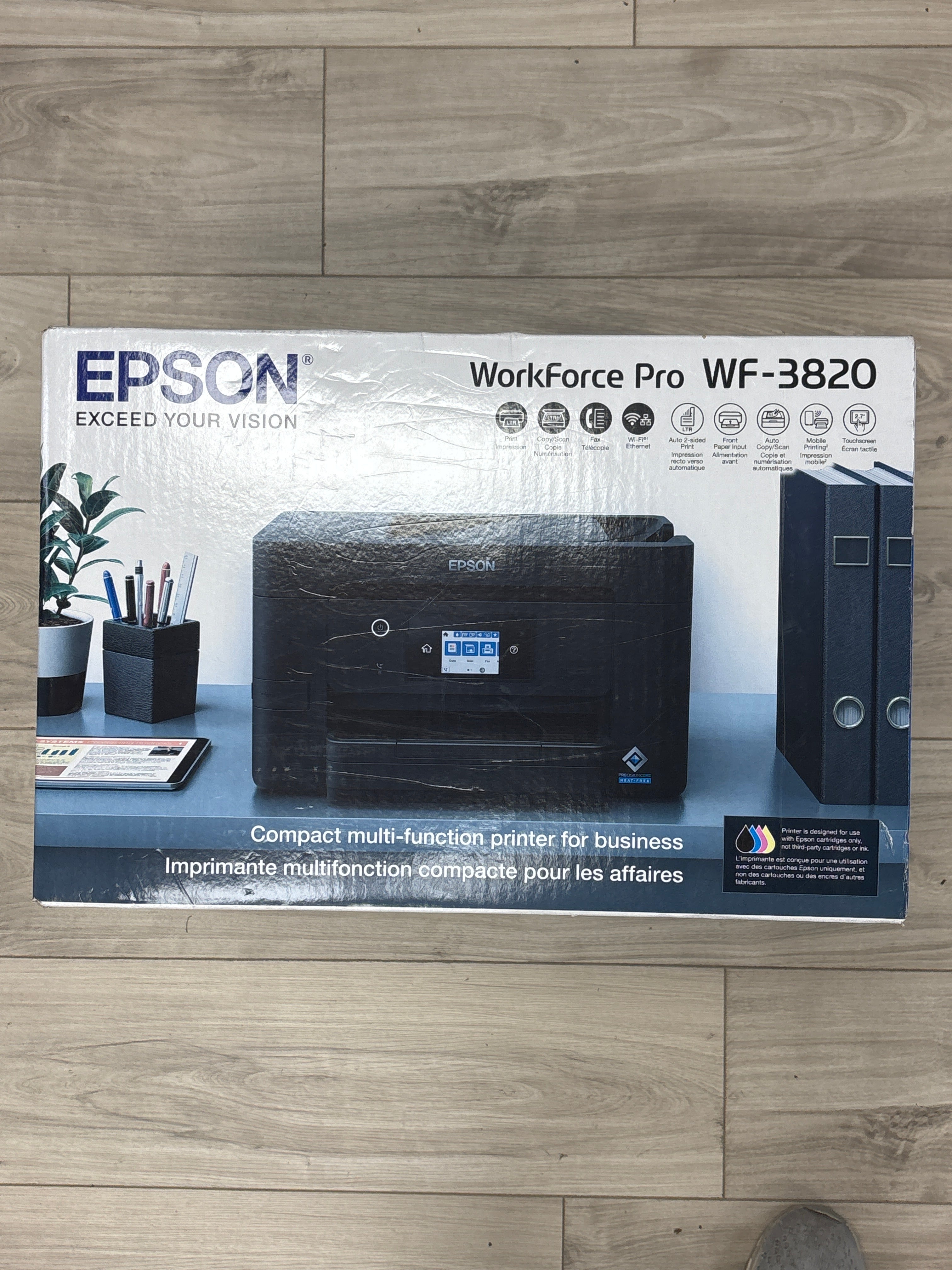 Epson WorkForce Pro WF-3820 Black All-In-One Printer Wireless - New In Box