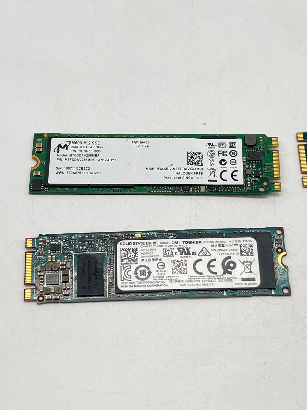 Lot Of 4 256GB M.2 SATA III Internal SSD - Used Tested