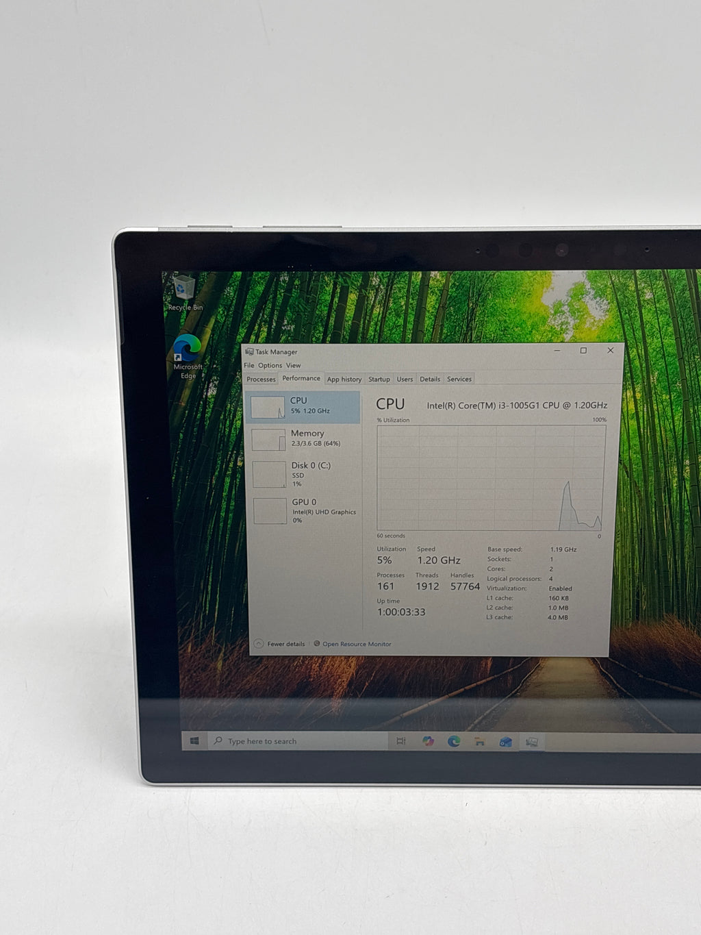 Microsoft Surface Pro 7 Touch i3-1005G1 4GB RAM 128GB SSD Used
