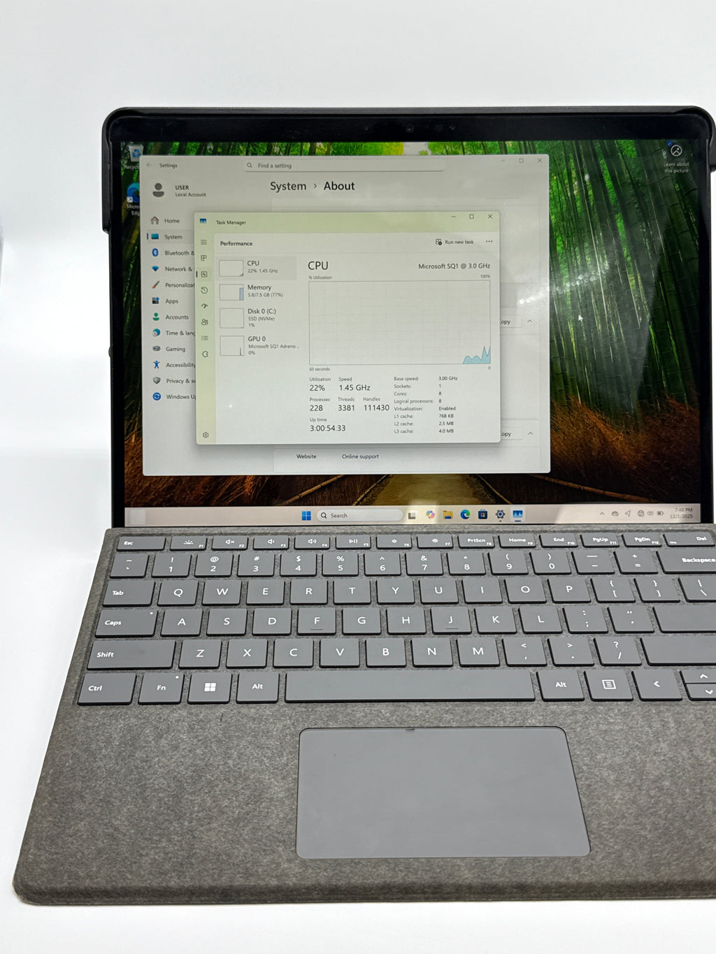 Microsoft Surface Pro X 1876 13 inch MS SQ1 8GB RAM 128GB SSD