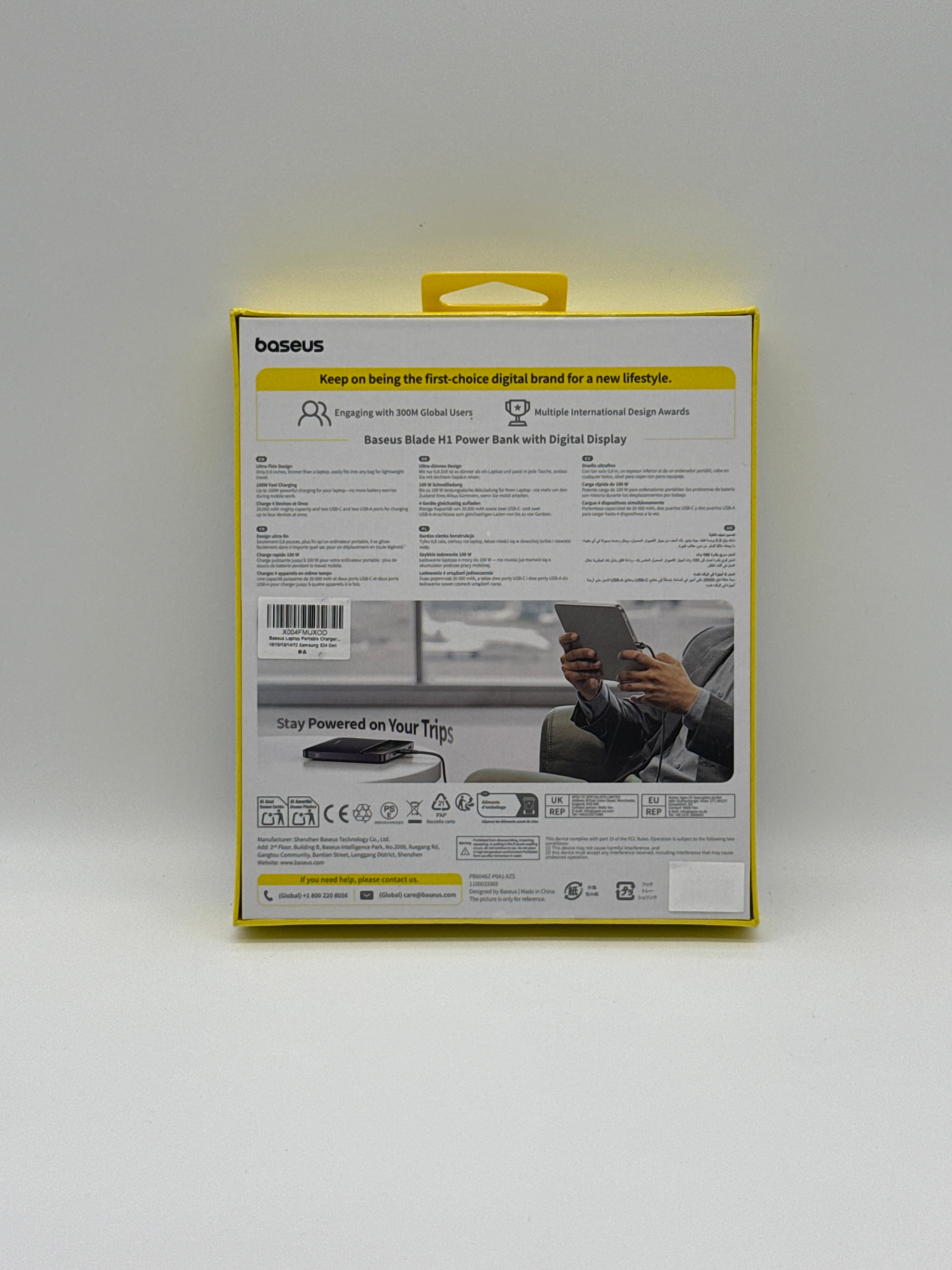 Baseus Blade H1 Power Bank 20000mAh USB-C 100W Black New In Box