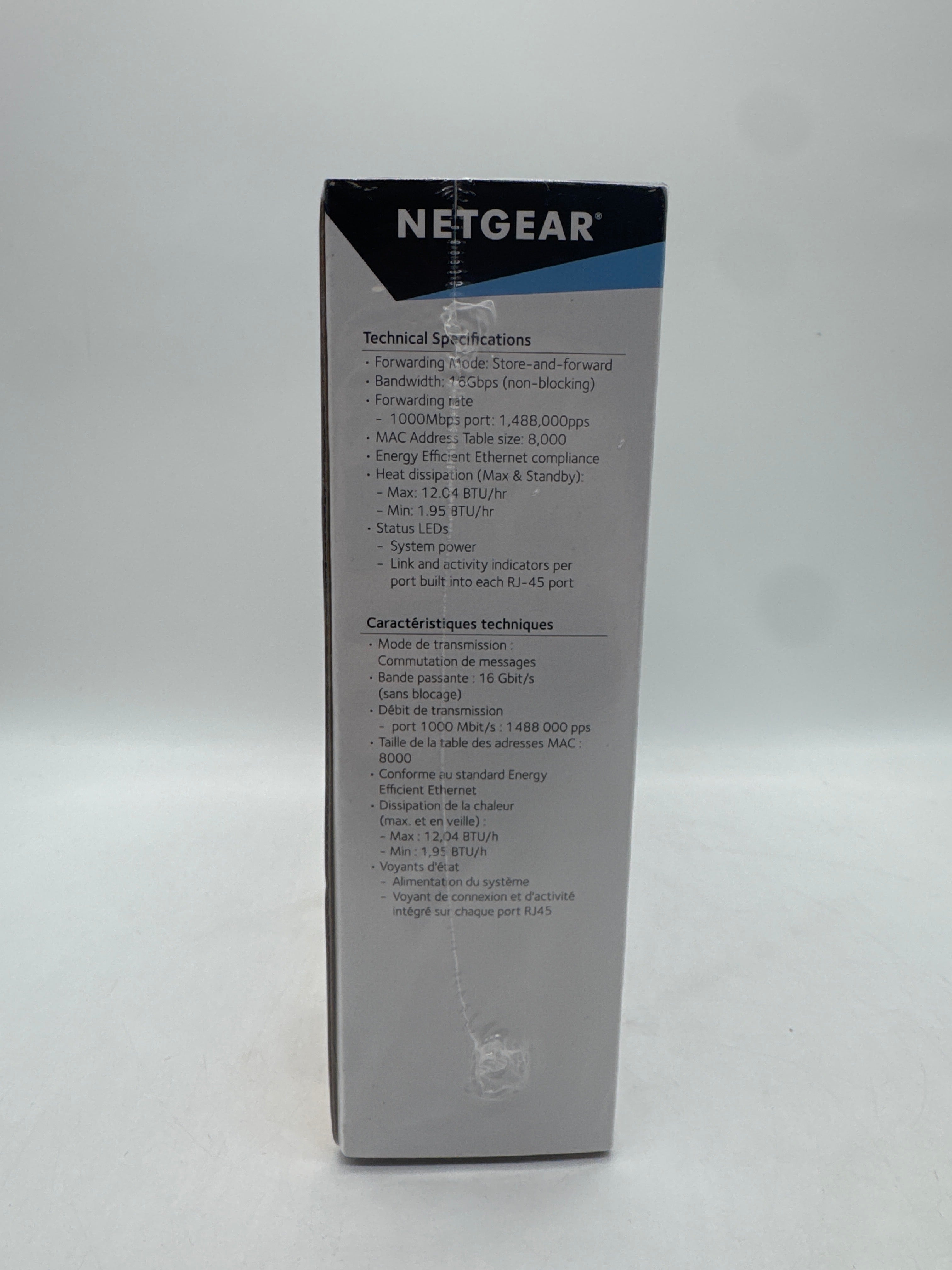 NETGEAR 8-Port Gigabit Ethernet Switch Model GS308-100PAS - New In Box