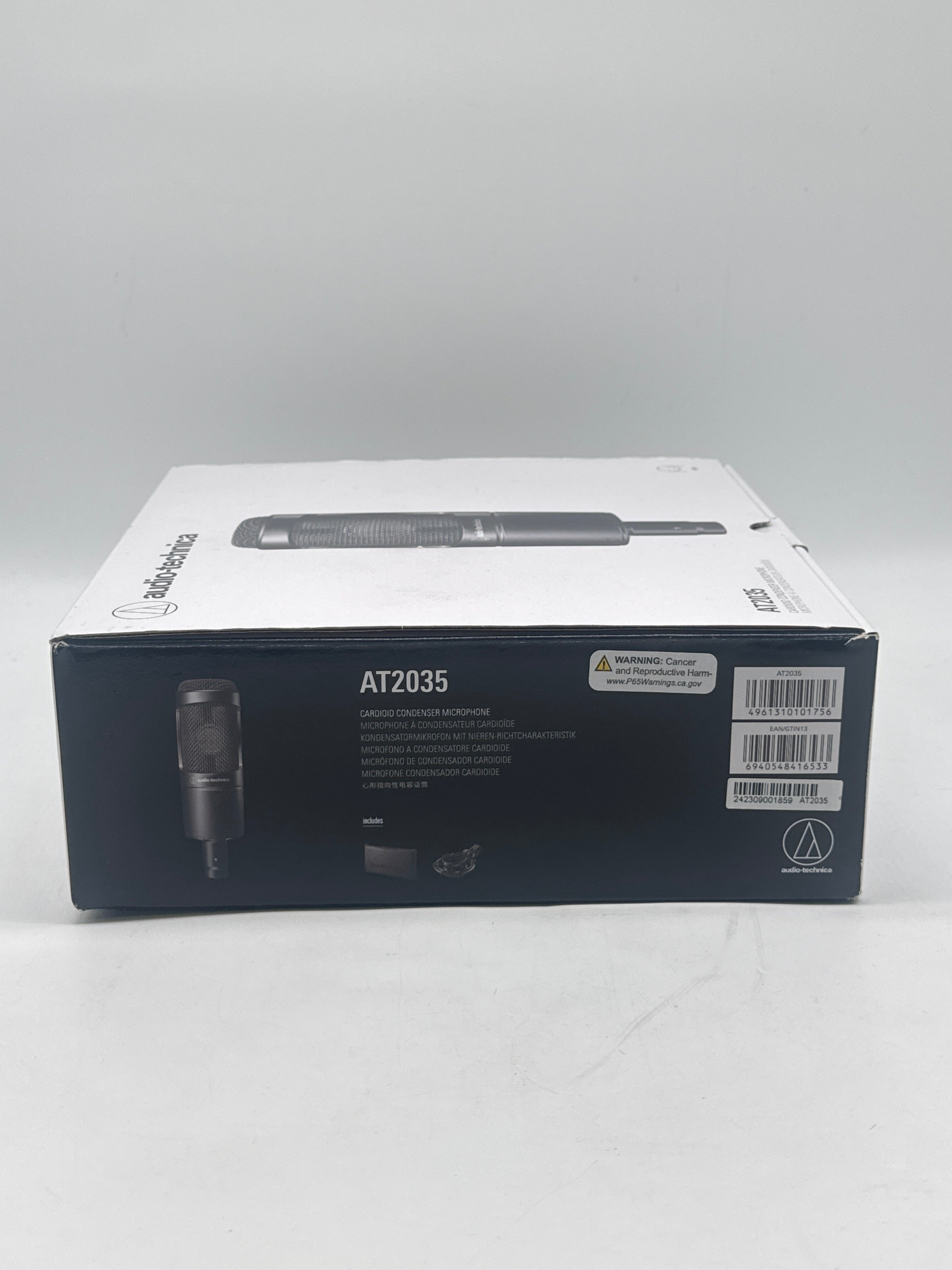 Audio Technica AT2035 Cardioid Condenser Microphone Black Open Box