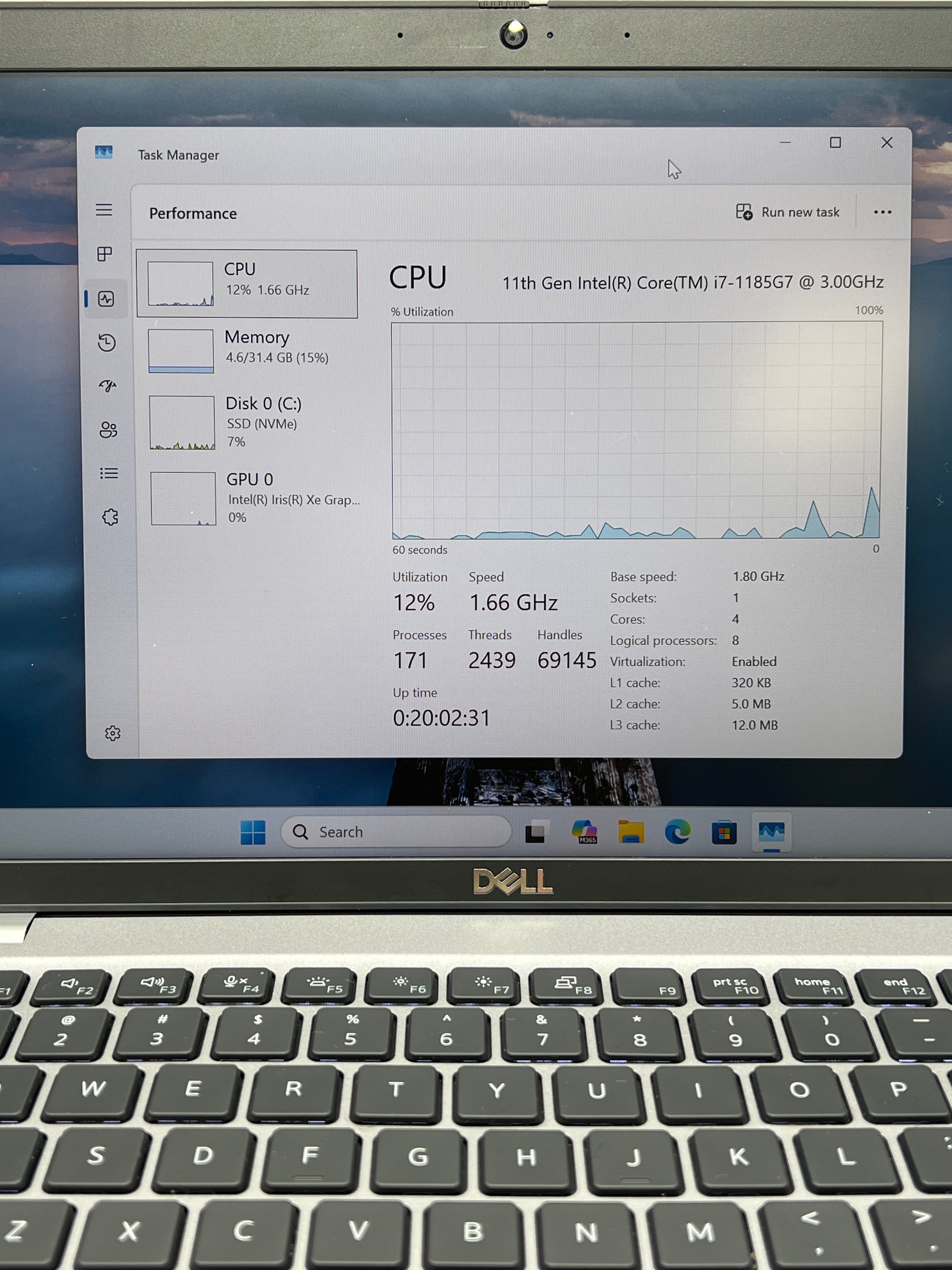 Dell Latitude 5420 14 Inch Intel i7 11th Gen 32GB RAM 256GB SSD Silver Used