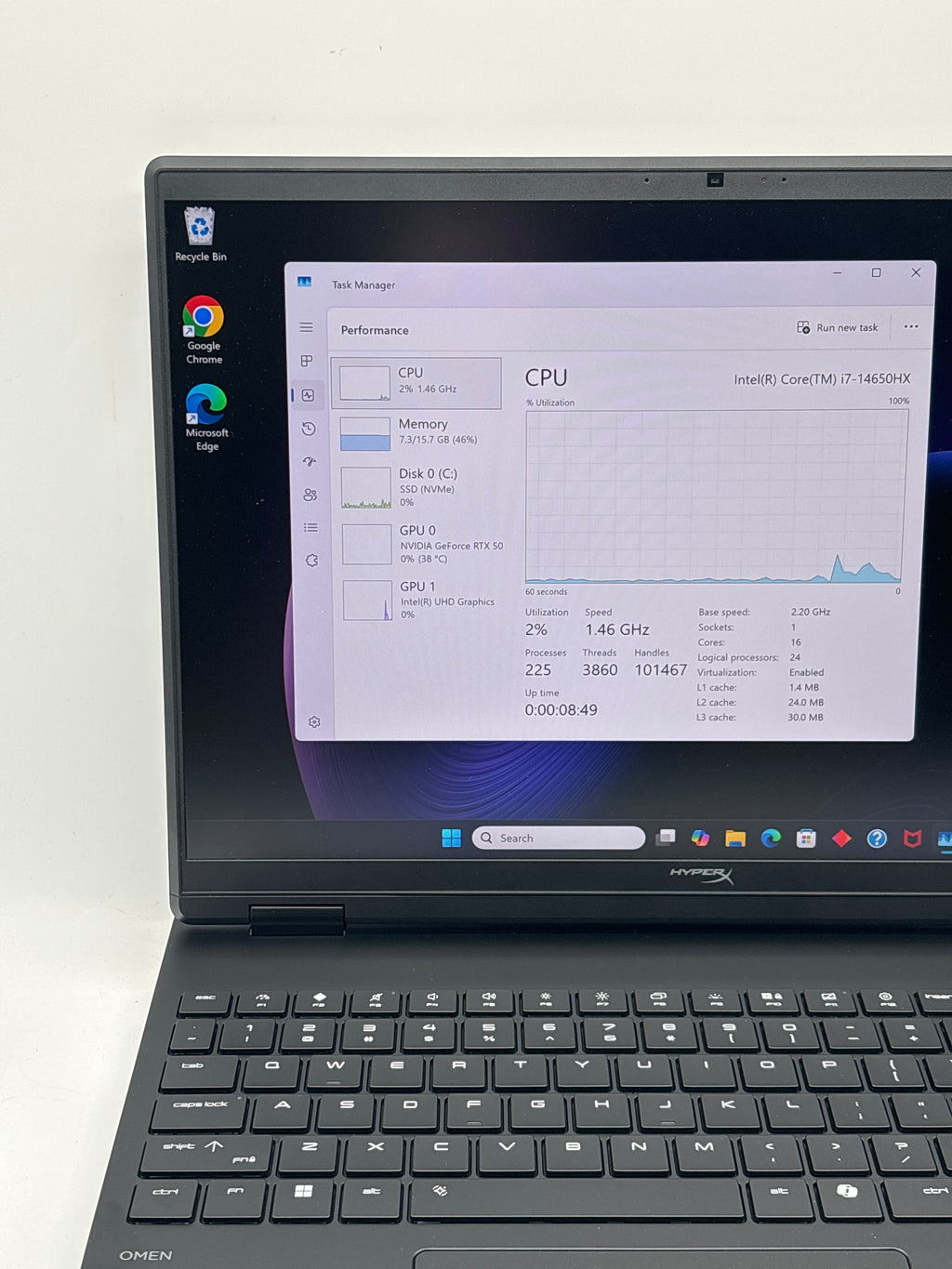 HP HyperX OMEN 15-ga0762nr 15" Intel Core i7-14650HX 16GB RAM 1TB SSD RTX 5060 - Used