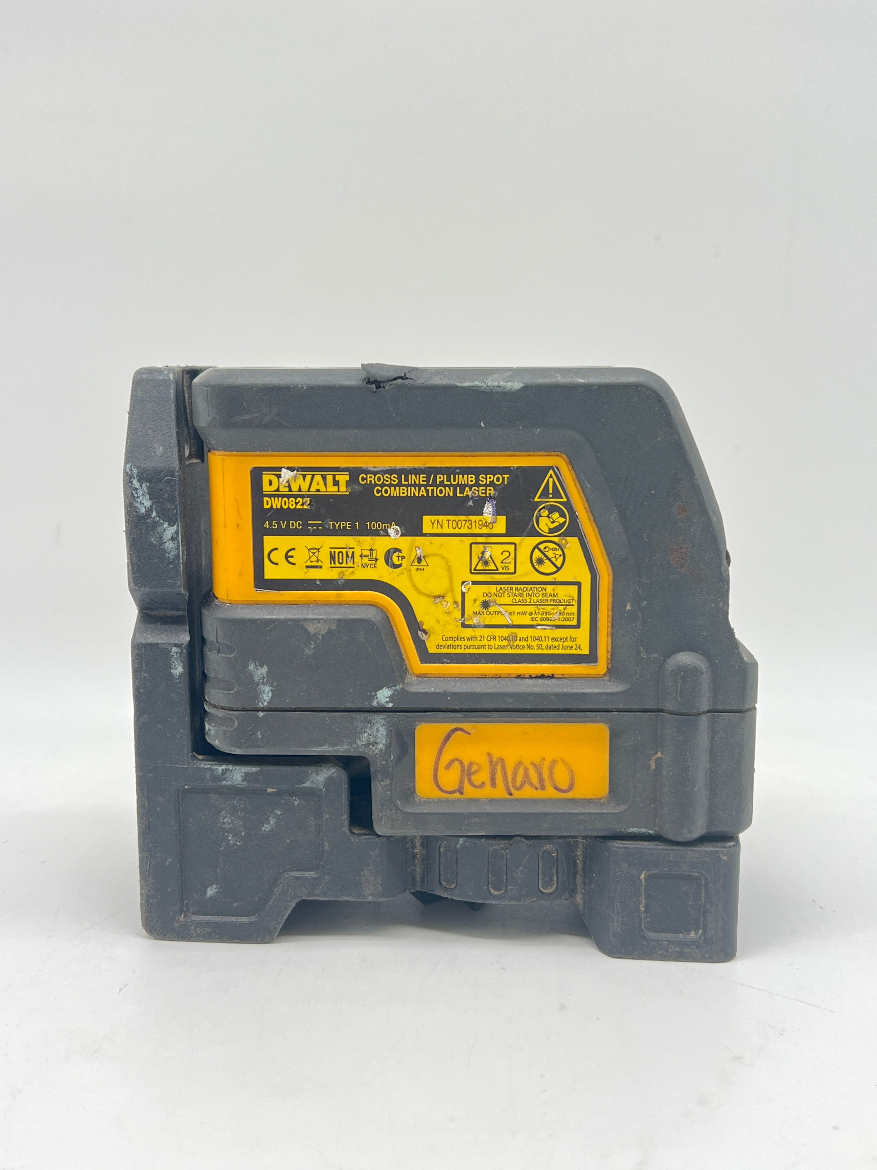 DEWALT DW0822 Cross-Line Laser Level Used - YN T00731946