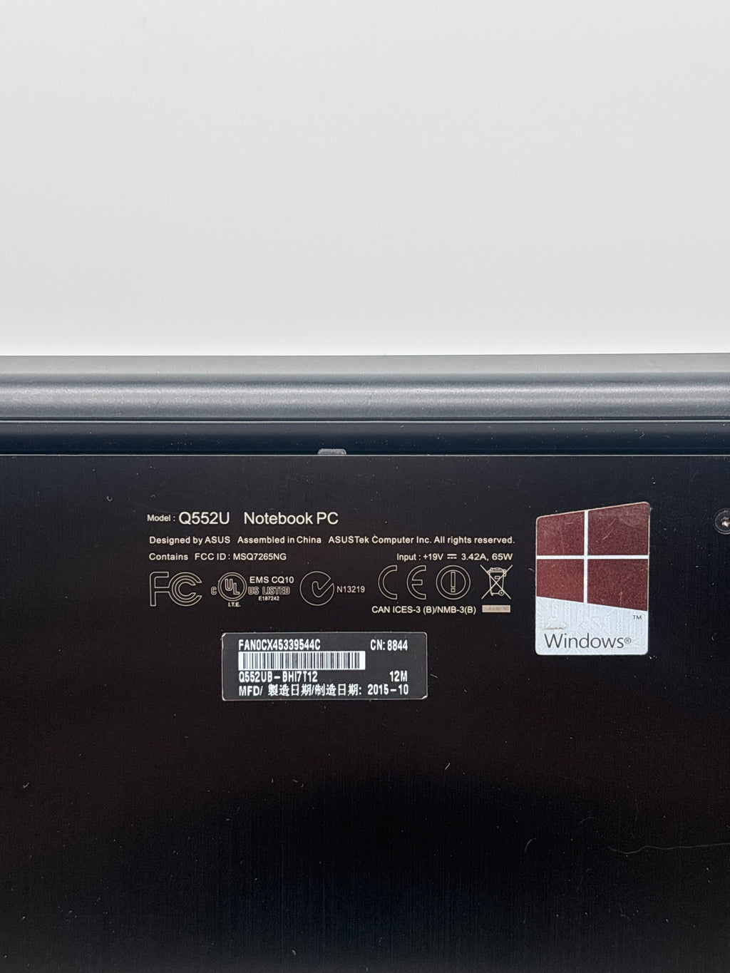Asus Q552U 15.6" Intel Core i7-6500U 12GB RAM 1TB HDD - For Parts (Read DESC)