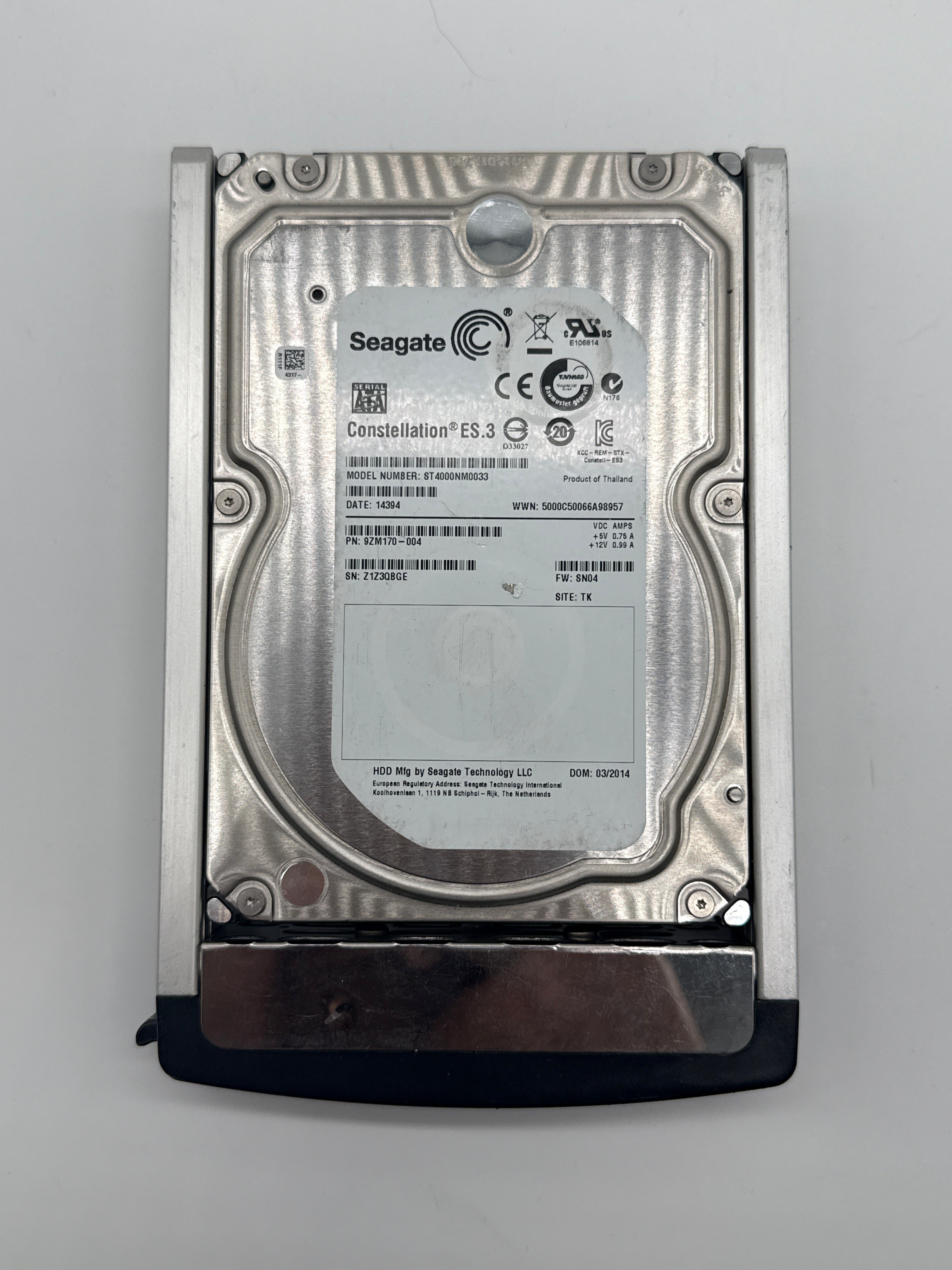 Seagate Constellation ES.3 4TB 3.5" Internal SATA Hard Drive ST4000NM0033