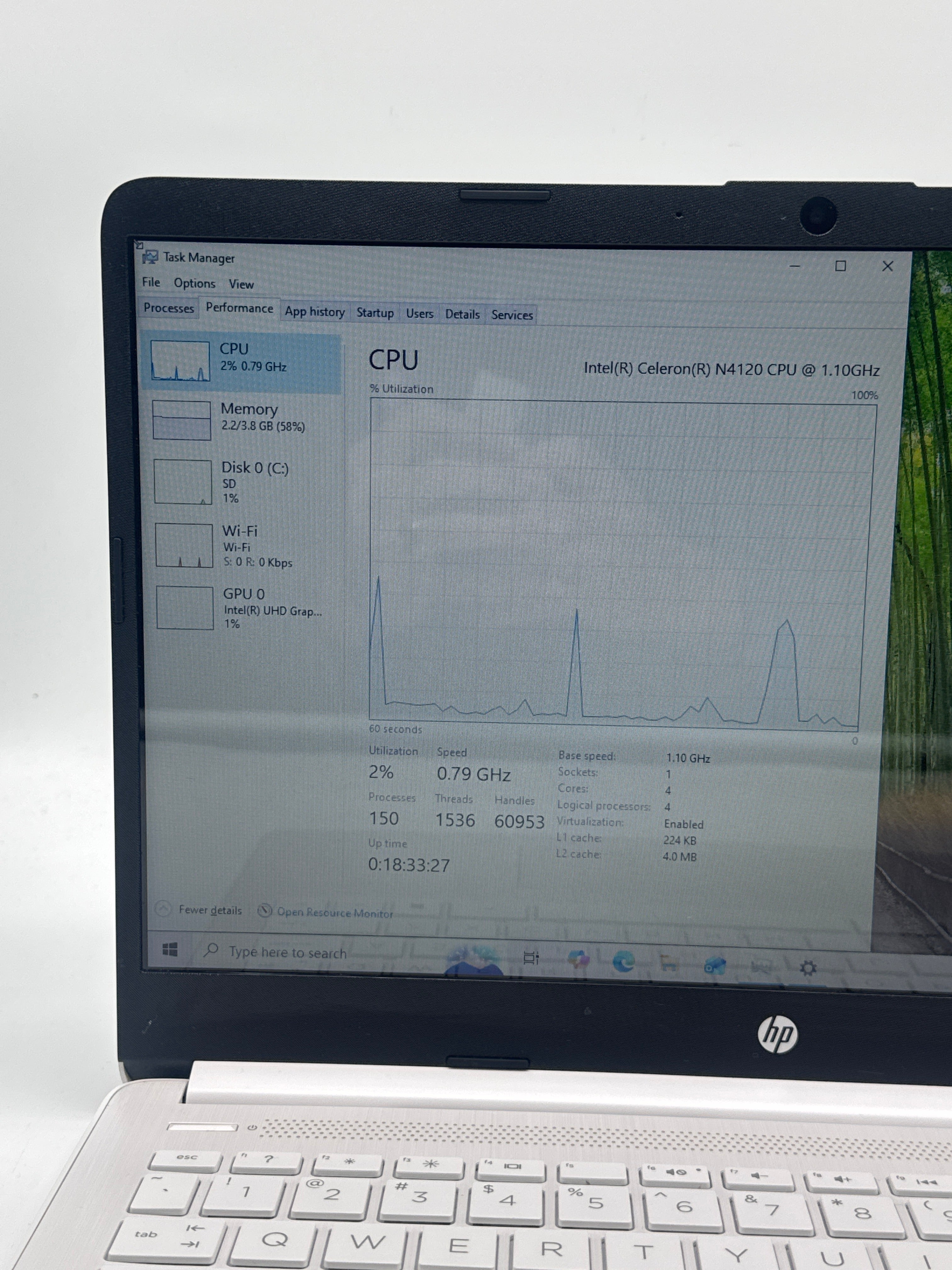 HP 14-dq0040nr 13-inch Intel Celeron N4120 4GB RAM 64GB SSD - Used