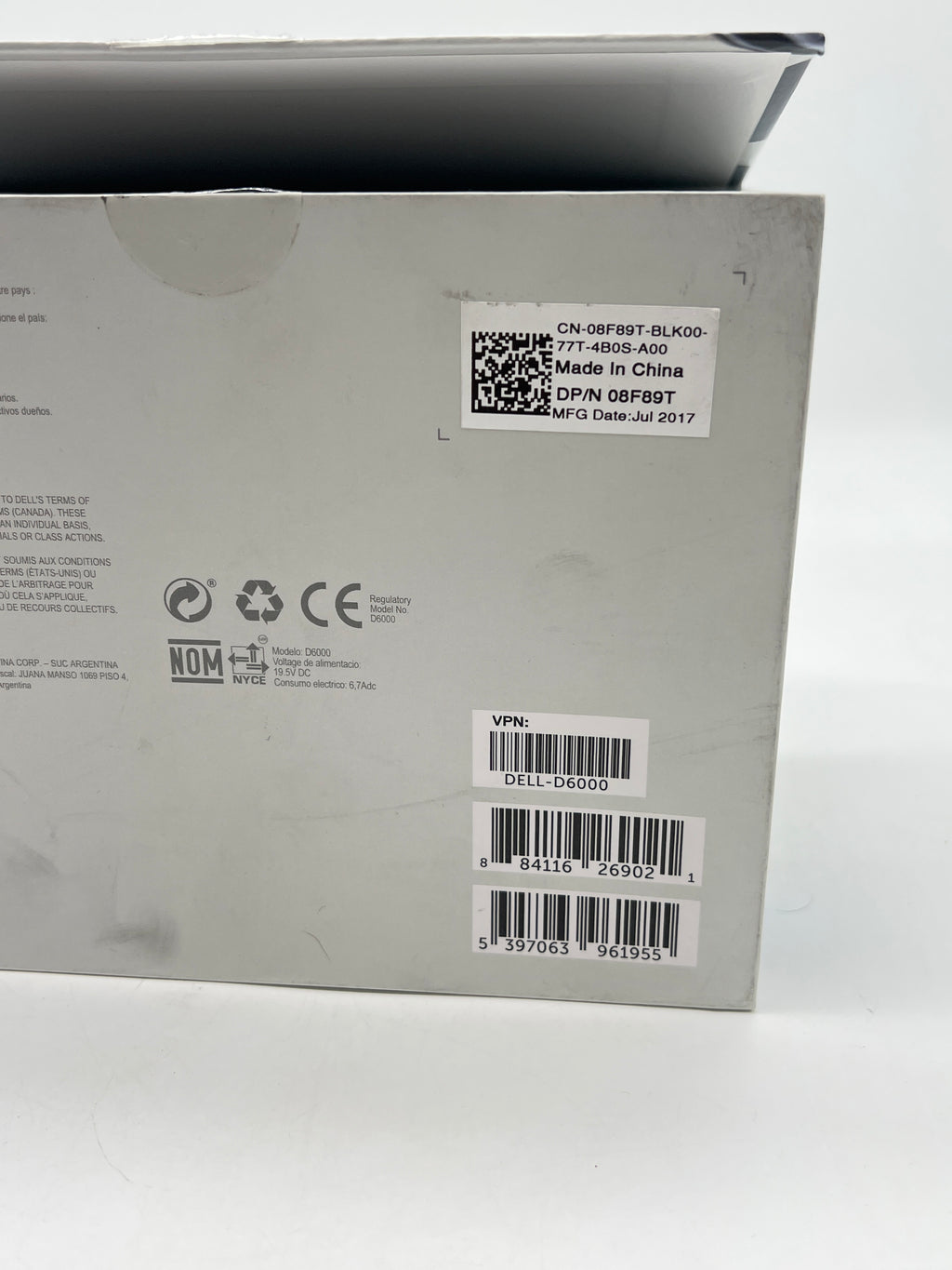 Dell Universal Dock D6000 USB 3.0 USB C Docking Station - New In Box