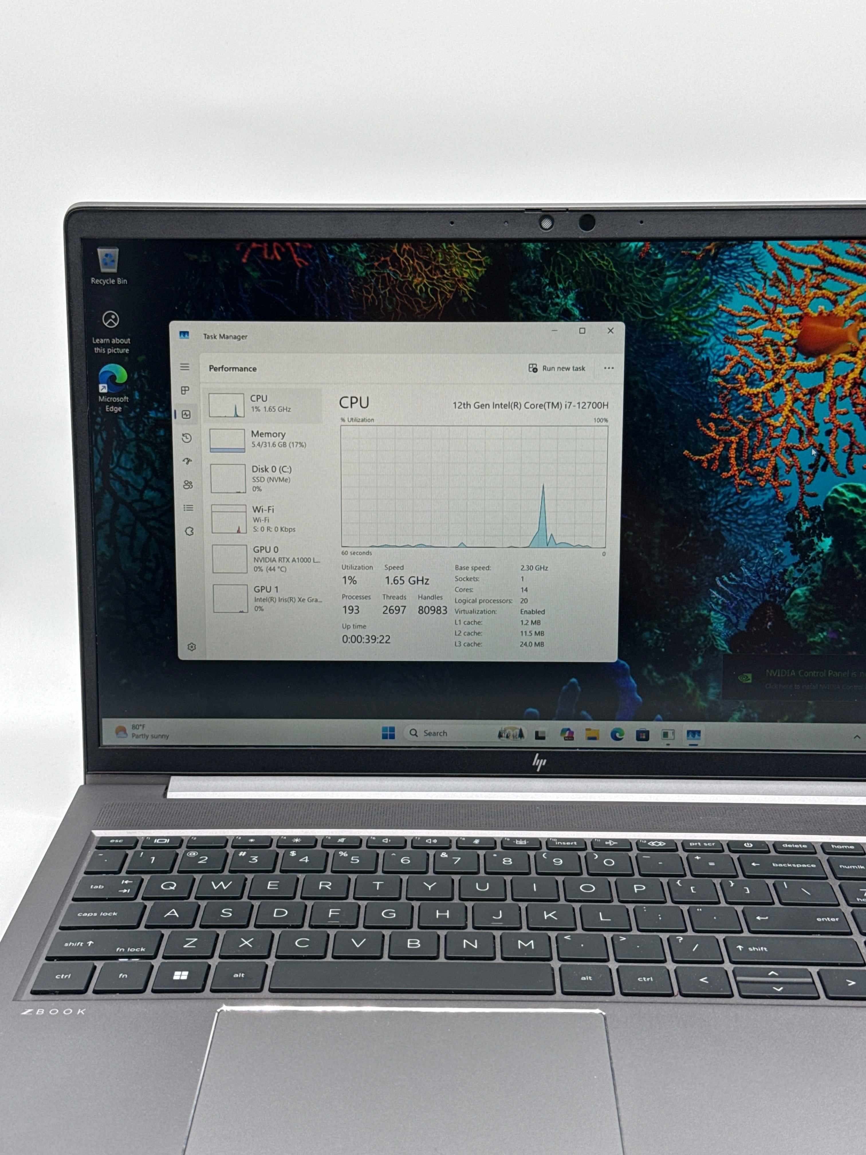 HP ZBook Power 15 G9 i7 12th Gen 32GB RAM 1TB SSD RTX A1000