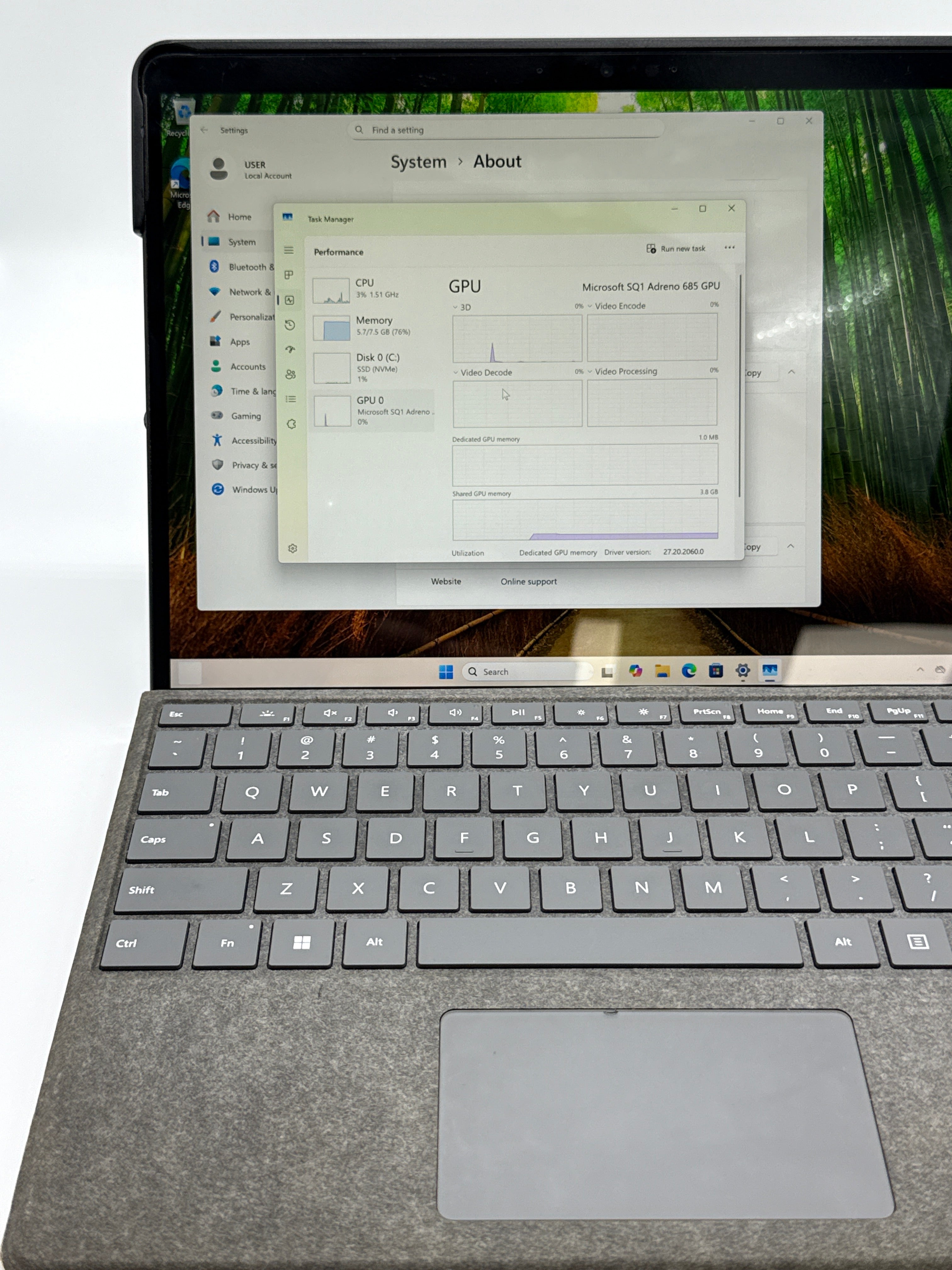 Microsoft Surface Pro X 1876 13 inch MS SQ1 8GB RAM 128GB SSD