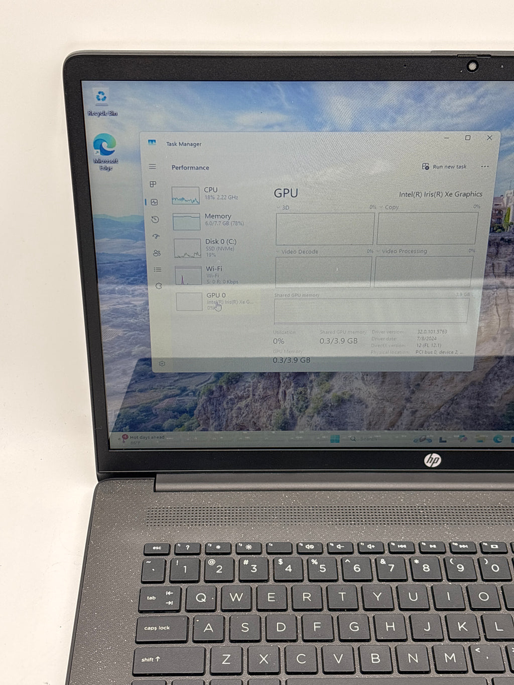 HP 17t-cn300 17" i7-1355U 8GB RAM 256GB SSD Black - Used