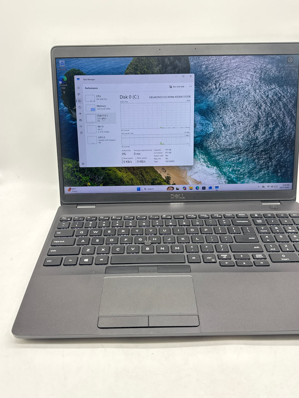 Dell Precision 3541 Core i7 9850H 8GB RAM 512GB SSD Quadro P620 15.6in - Used