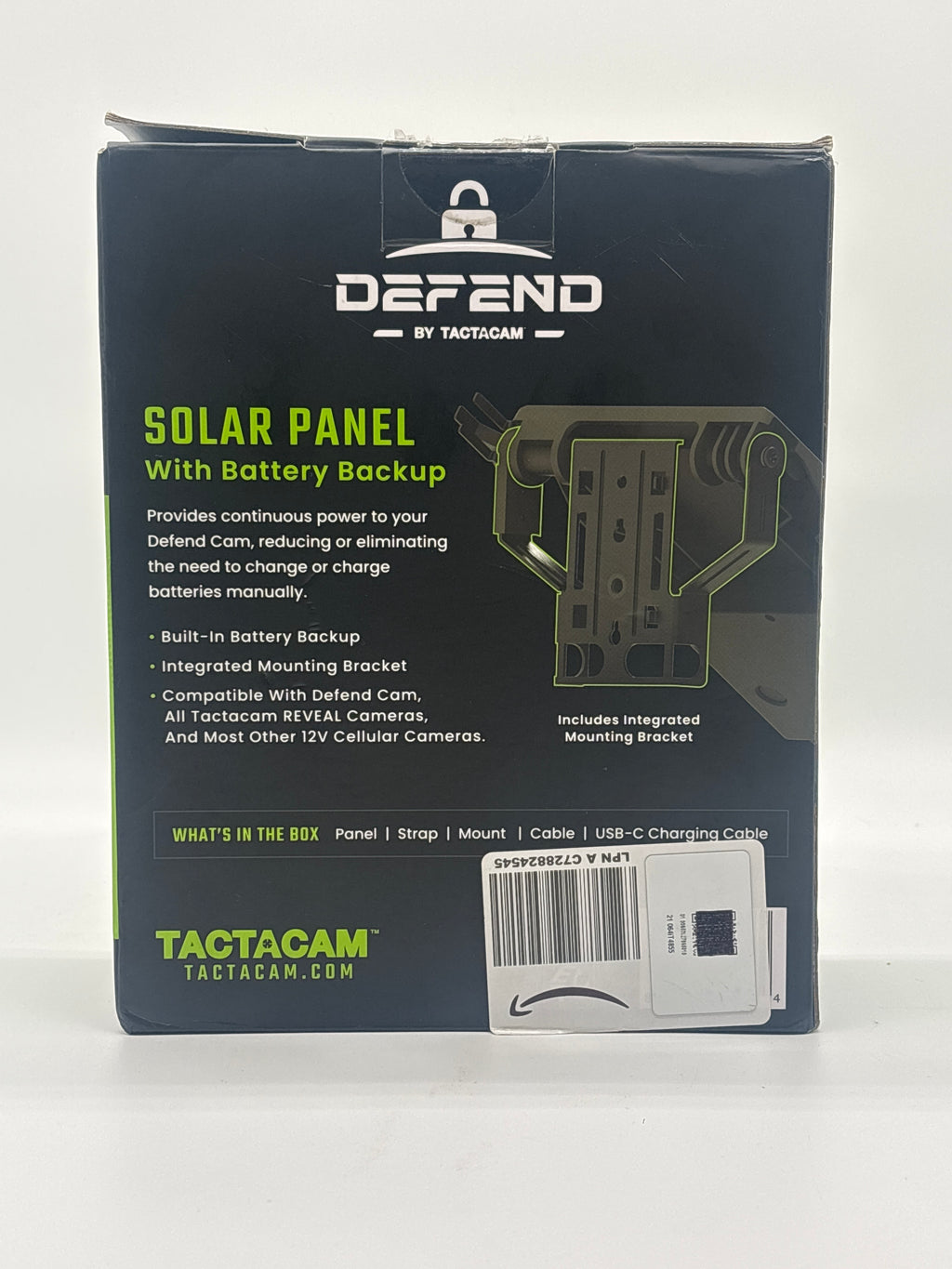 Tactacam Solar Panel Black Solar Power Open Box Condition