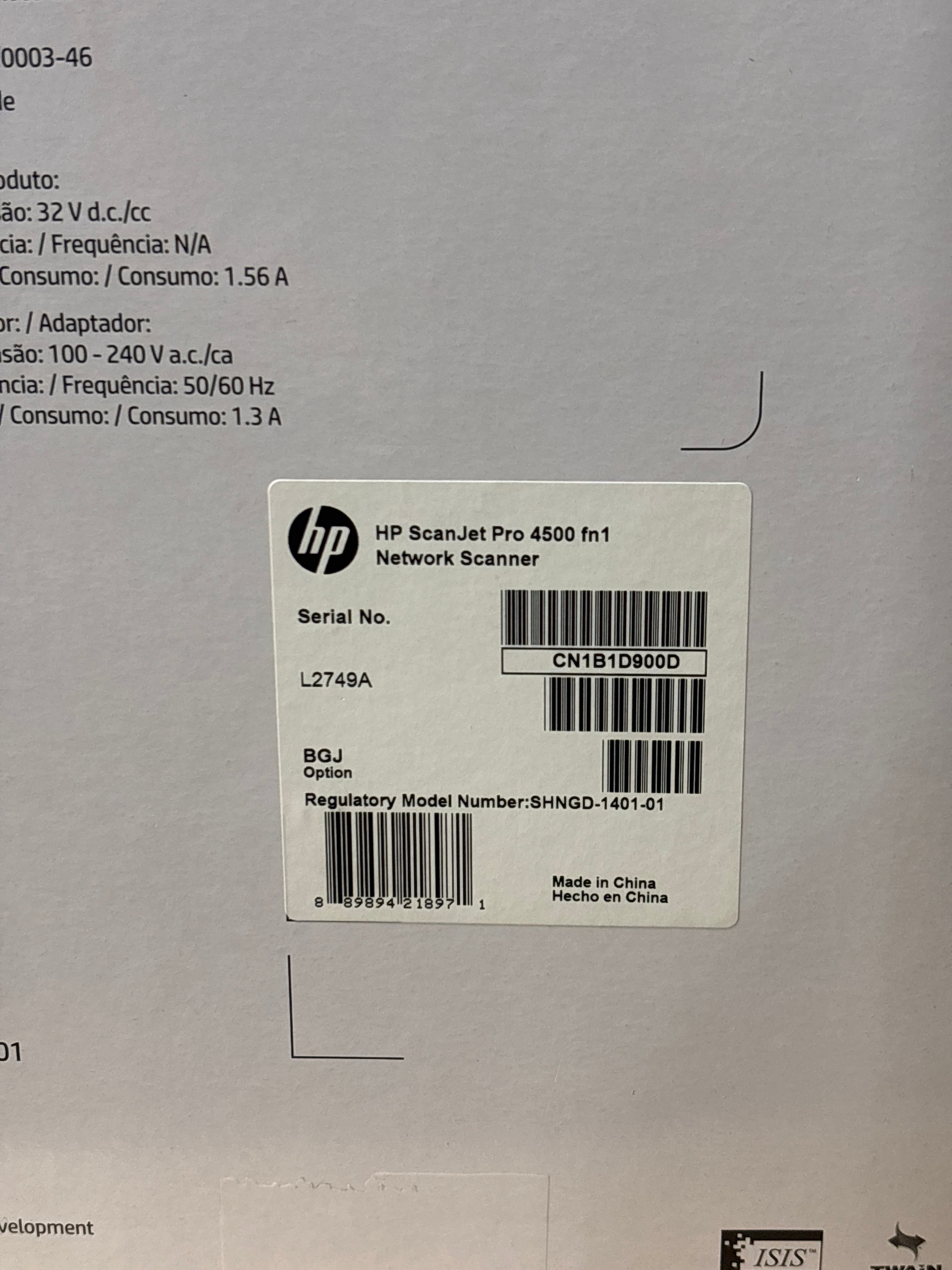 HP ScanJet Pro 4500 FN1 Flatbed Scanner - Used With Box