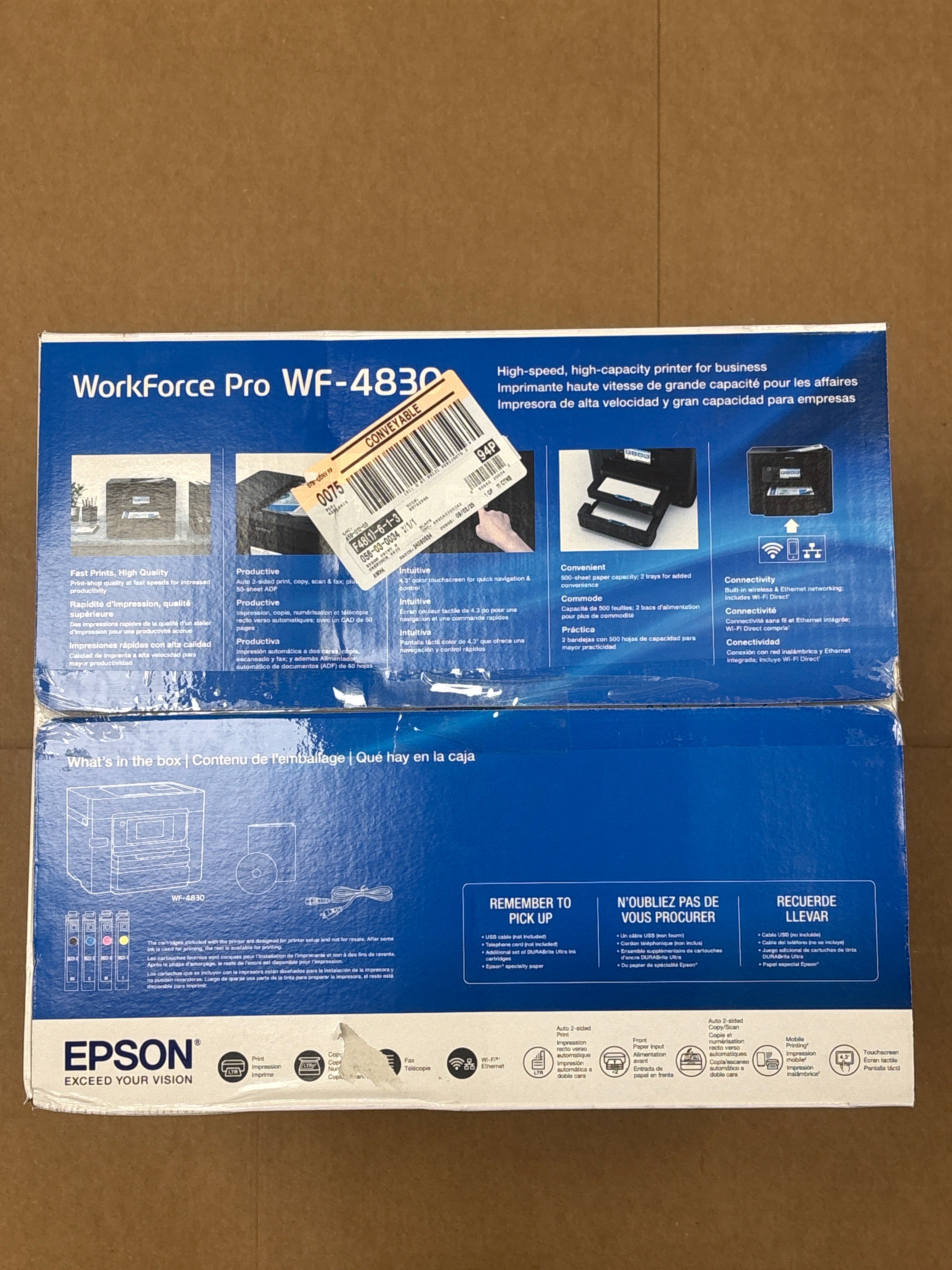 Epson WorkForce Pro WF-4830 Wireless All-in-One Printer - Black