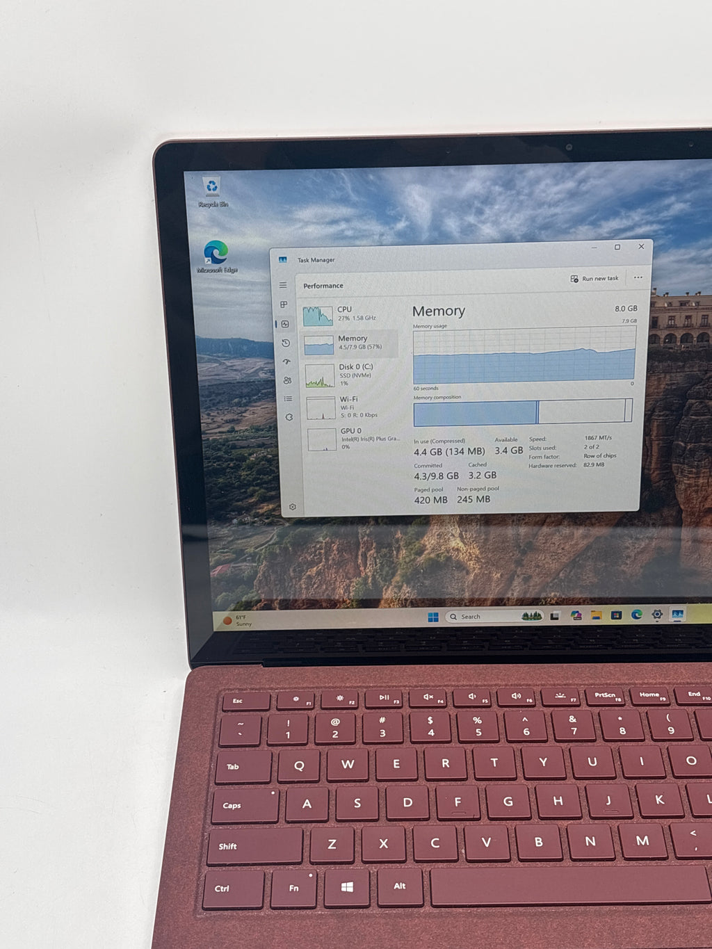 Microsoft Surface Laptop 1769 i7-7660U 8GB RAM 256GB SSD