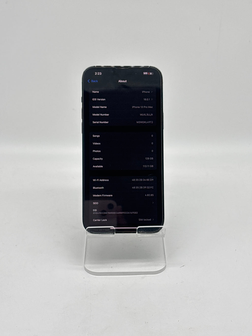 Apple iPhone 13 Pro Max 128GB  Carrier Locked (Cricket) Space Gray - Used