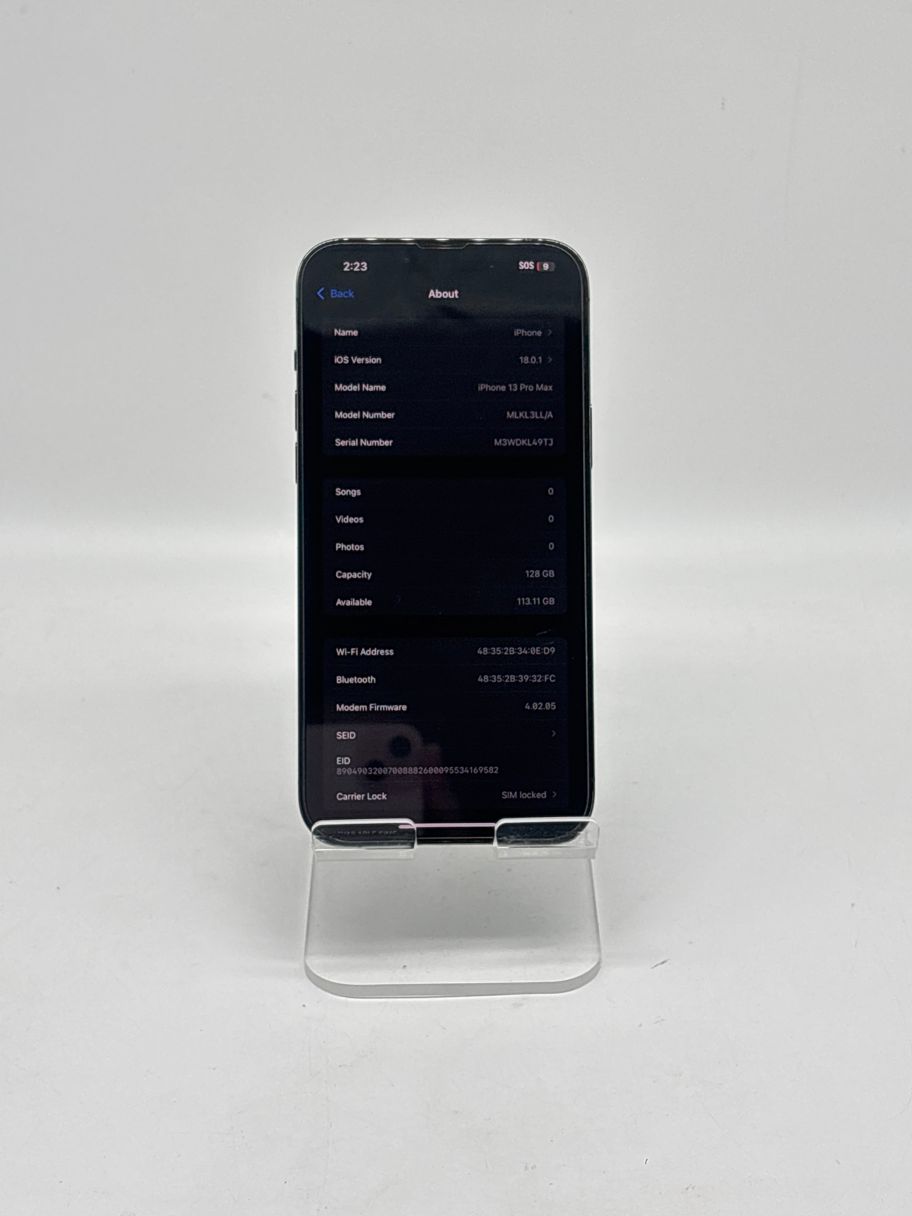 Apple iPhone 13 Pro Max 128GB  Carrier Locked (Cricket) Space Gray - Used