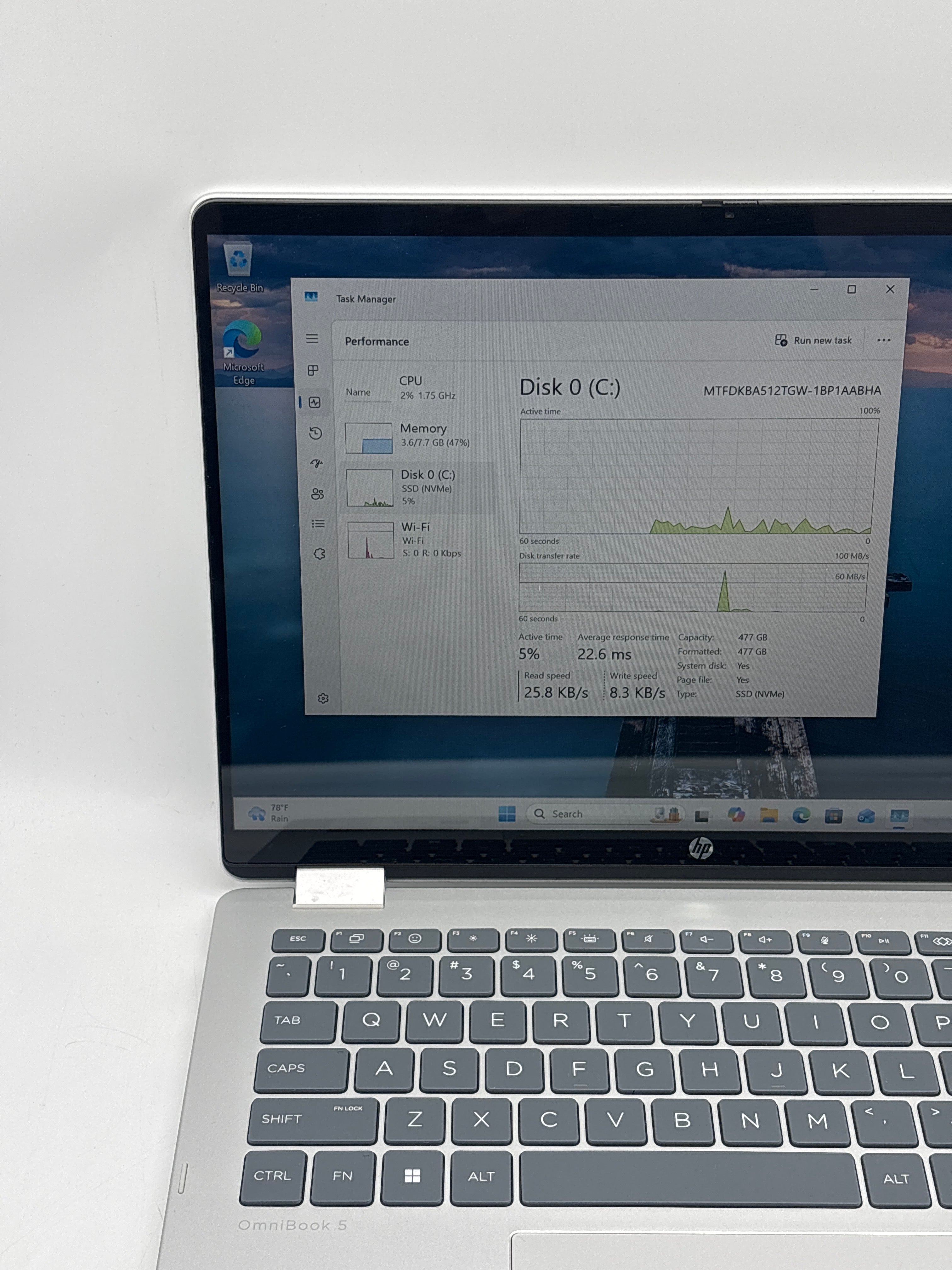 HP OmniBook 5 Flip 14-fp0013dx 2-in-1 Core 5 120U 8GB RAM 512GB SSD Used