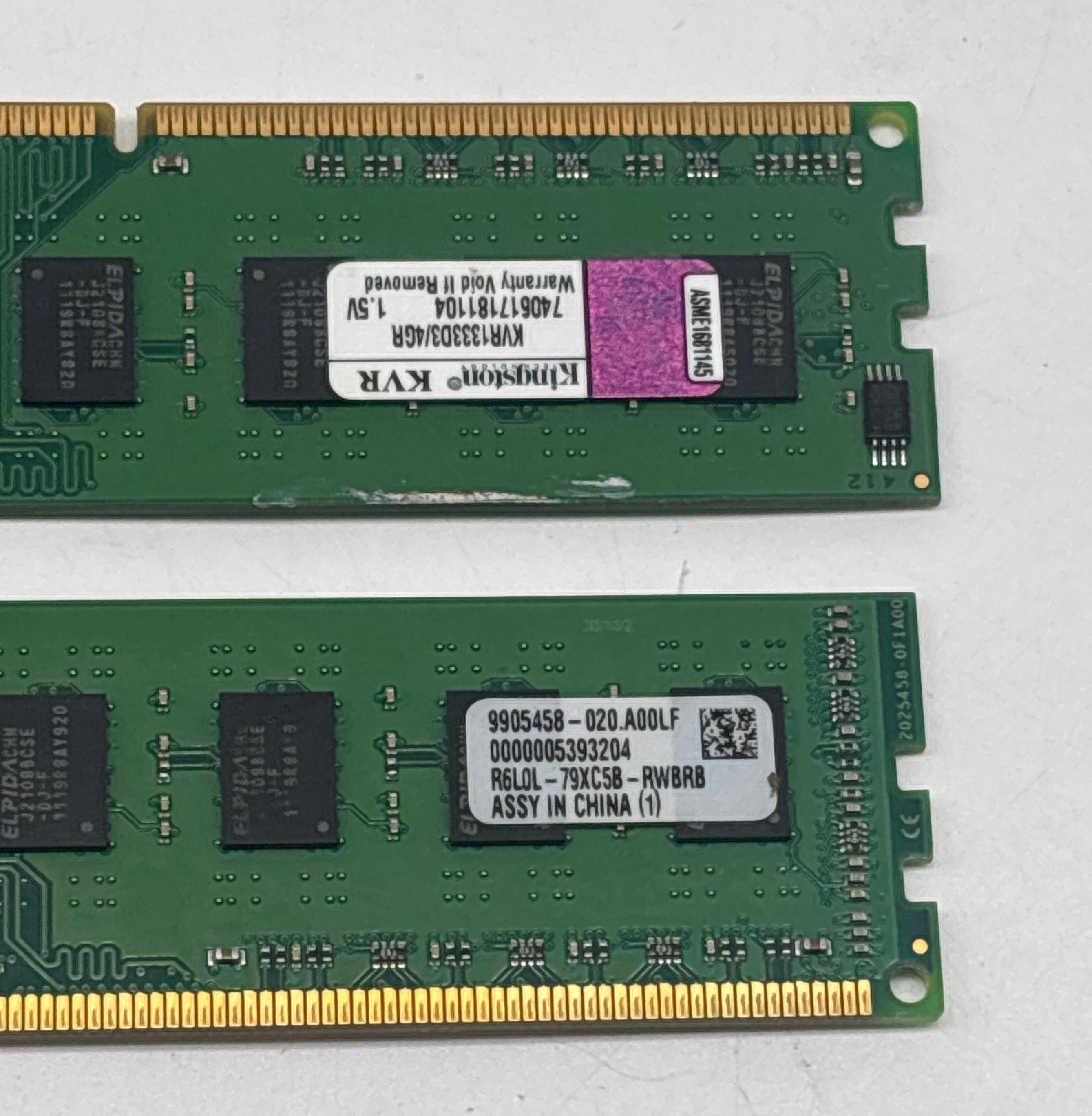 Kingston KVR1333DR/K3 RAM 4GB DDR3 SDRAM 1333MHz (PC3-10600) DIMM - Used