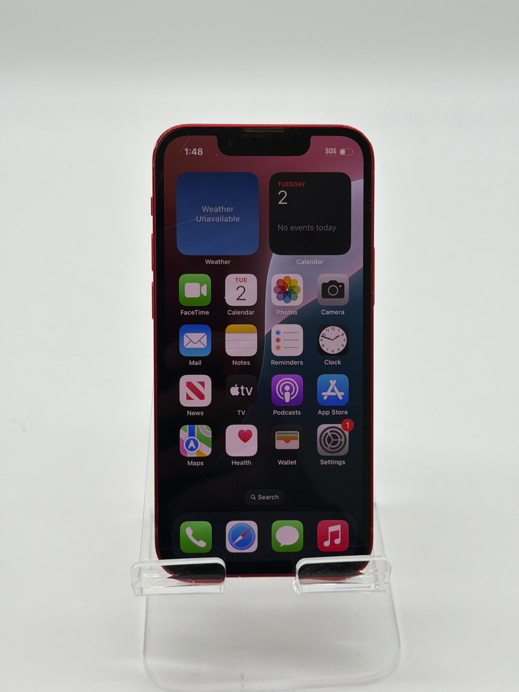 Apple iPhone 13 Mini 5.4 in A2481 128 GB Red Unlocked - After Market Battery