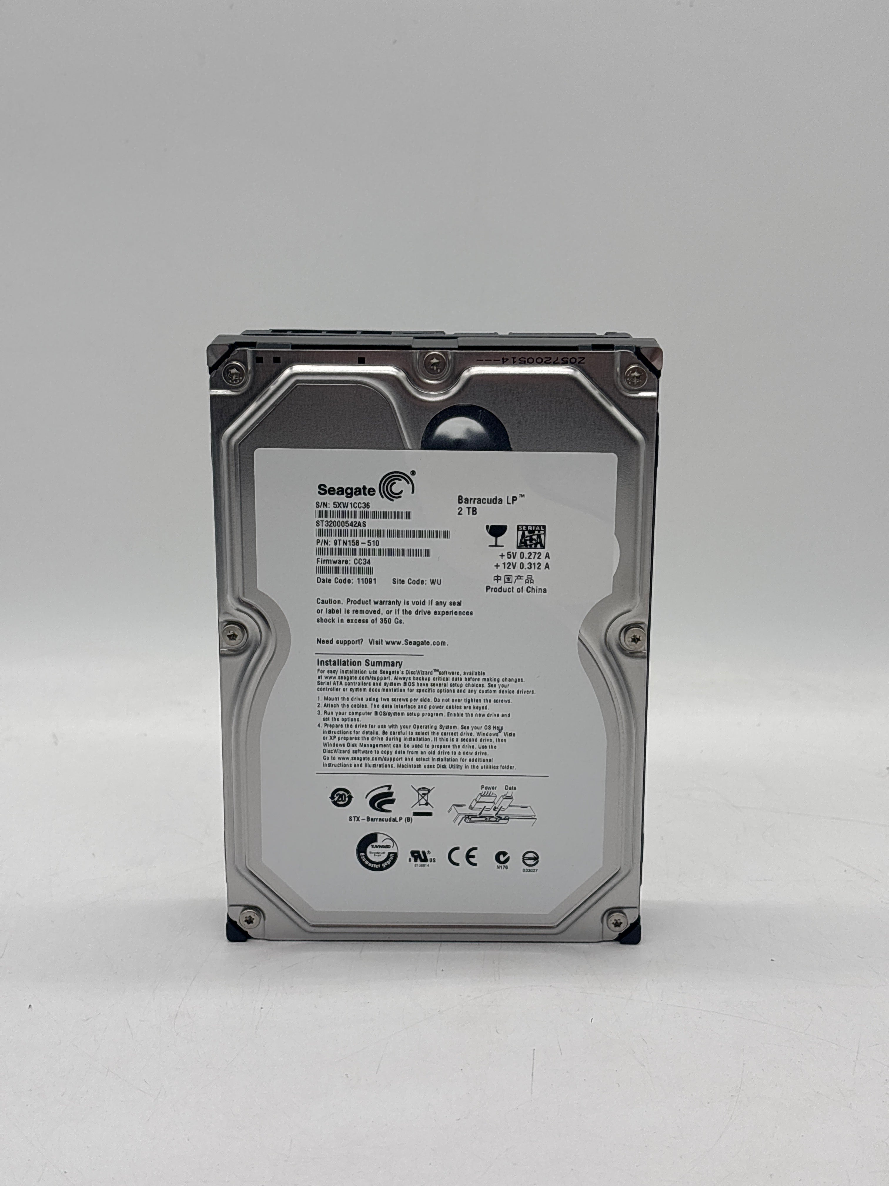 Seagate Barracuda ST320005N4A1AS-RK 3.5 SATA Internal Drive 2TB