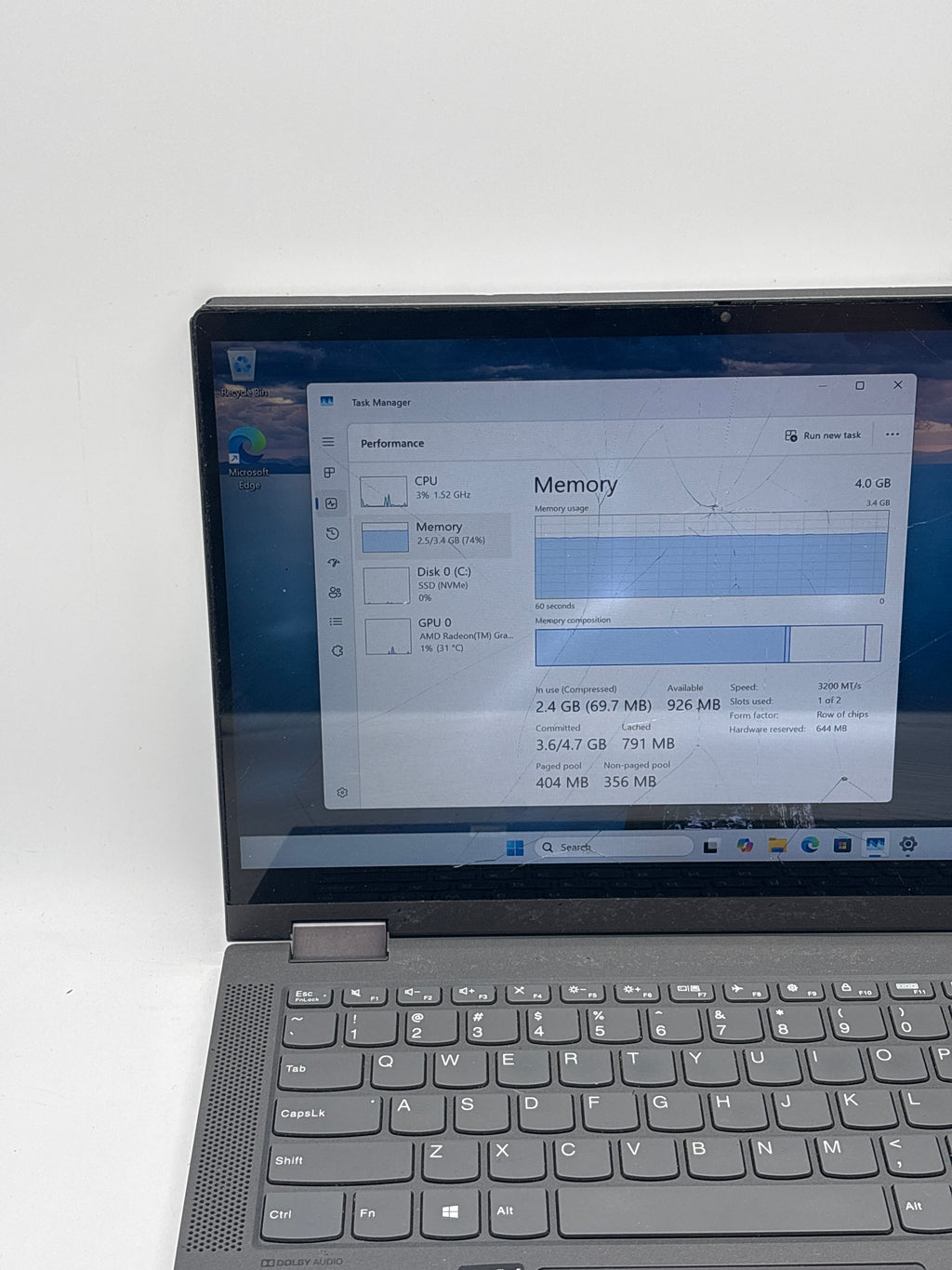 Lenovo Ideapad Flex 5 Ryzen 3 4300U 4GB RAM 128GB SSD - For Parts (Read DESC)