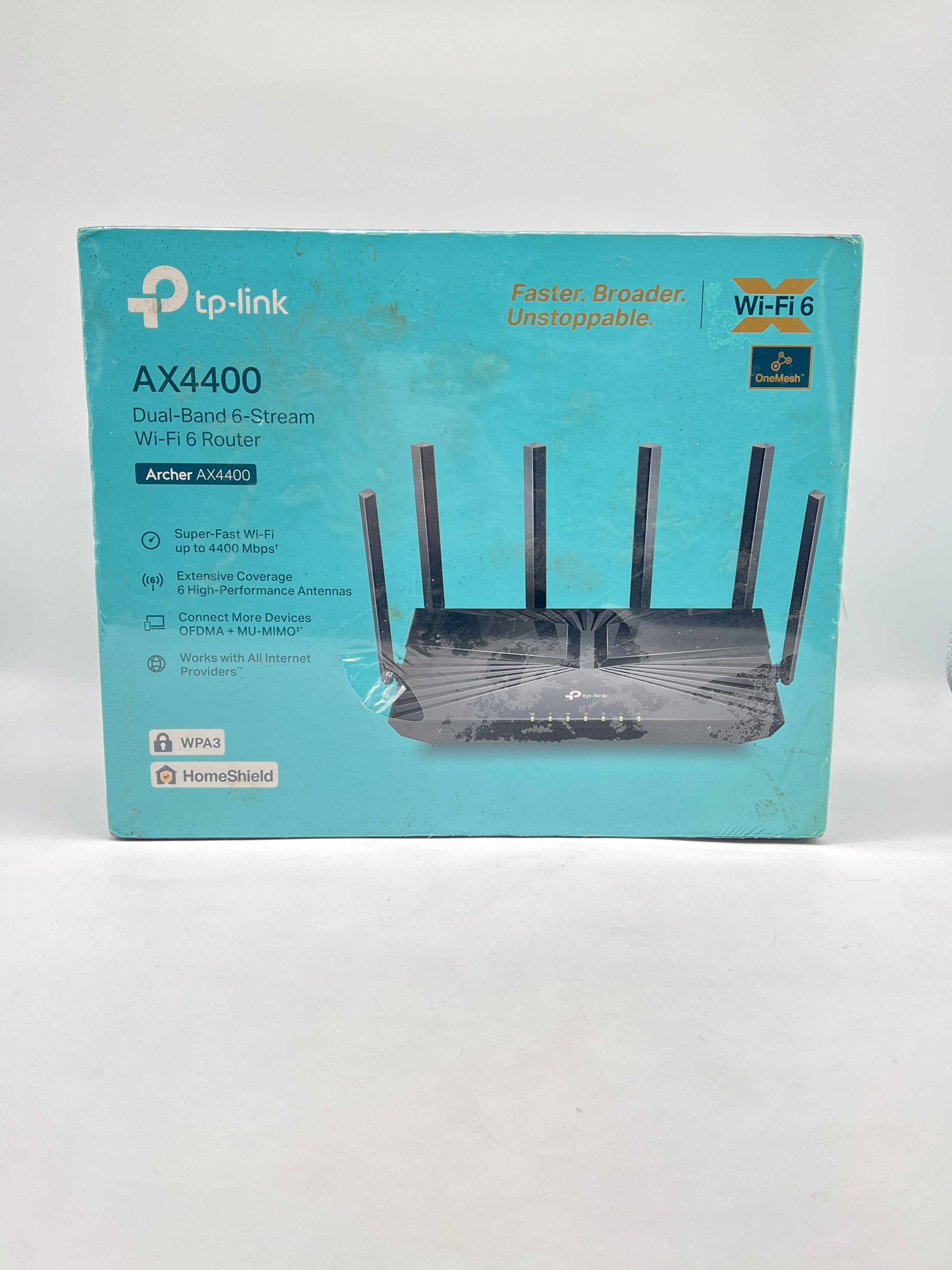 TP-Link Archer AX4400 Wi-Fi 6 Dual-Band Mesh Router Black - New in Box