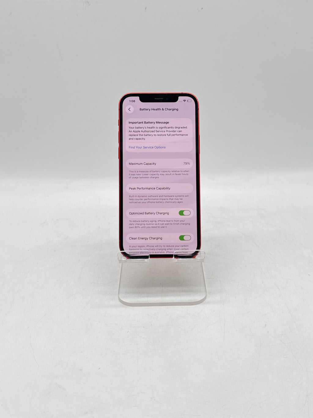 Apple iPhone 12 A2172 64GB Red Cracked Compatible with Boost Mobile - For Parts