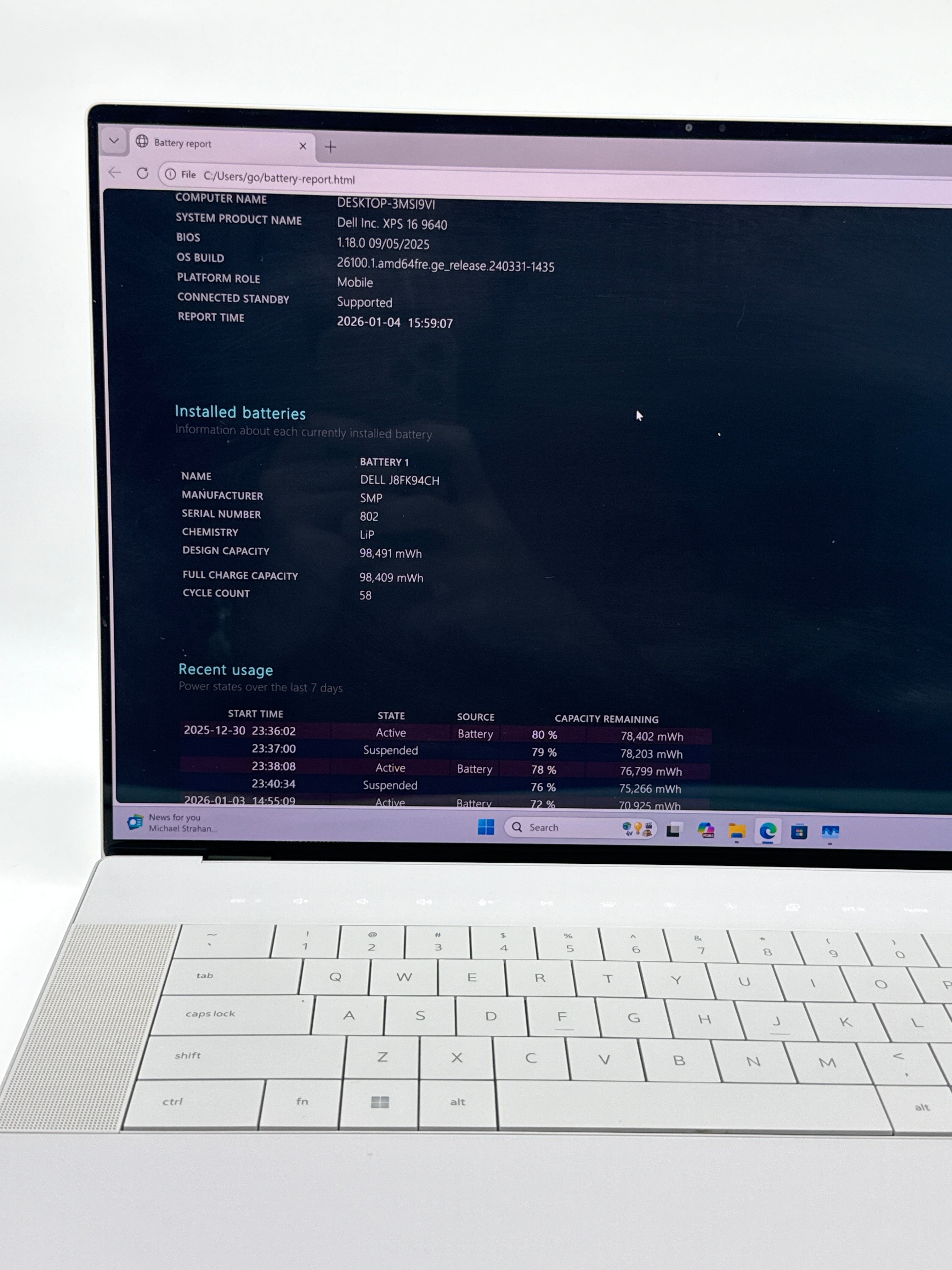 Dell XPS 16 9640 Ultra 9 64GB RAM 4TB SSD RTX 4060 Touch 4K OLED