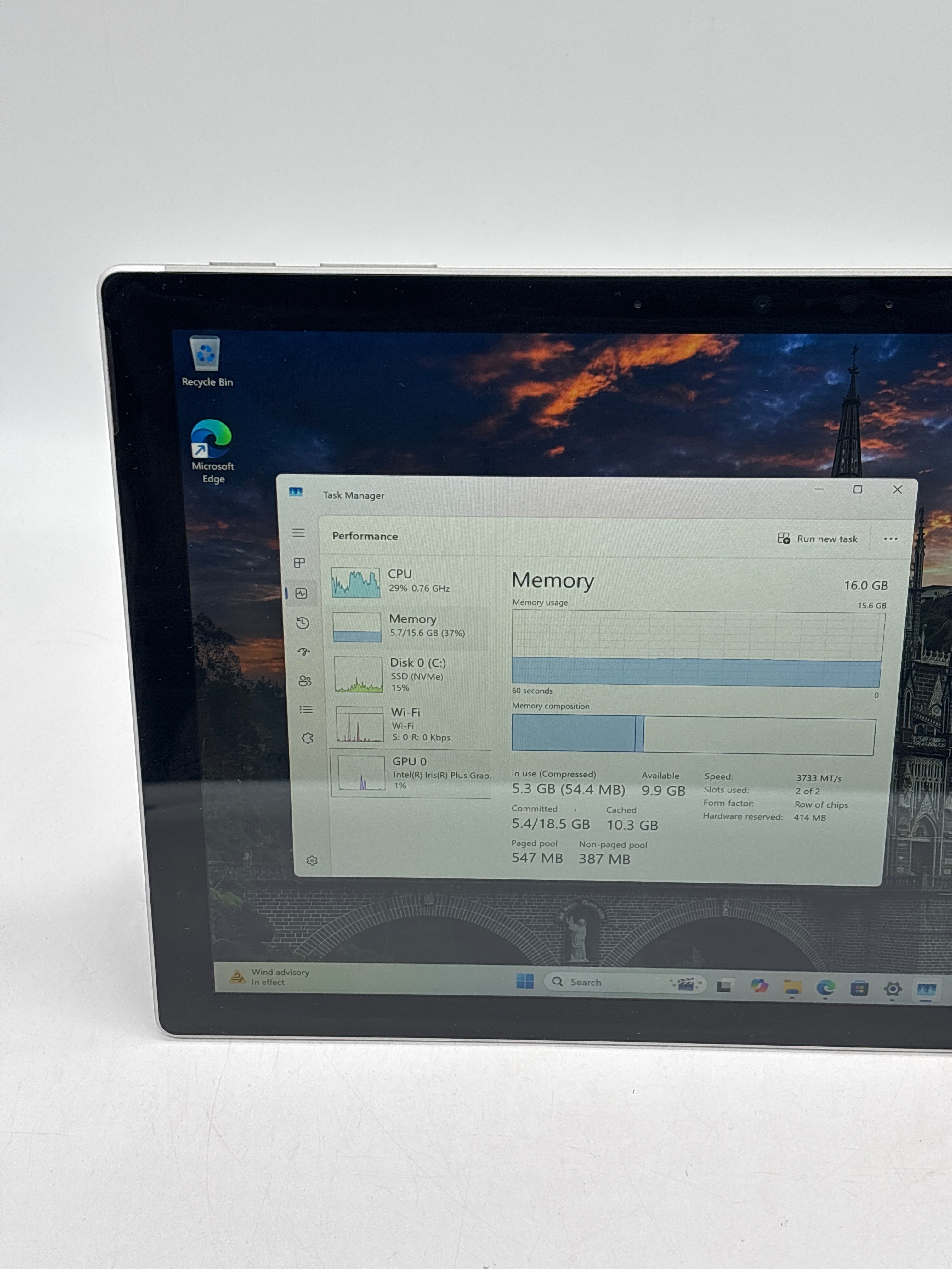 Microsoft Surface Pro 7 1866 i5-1035G4 16GB RAM 256GB SSD