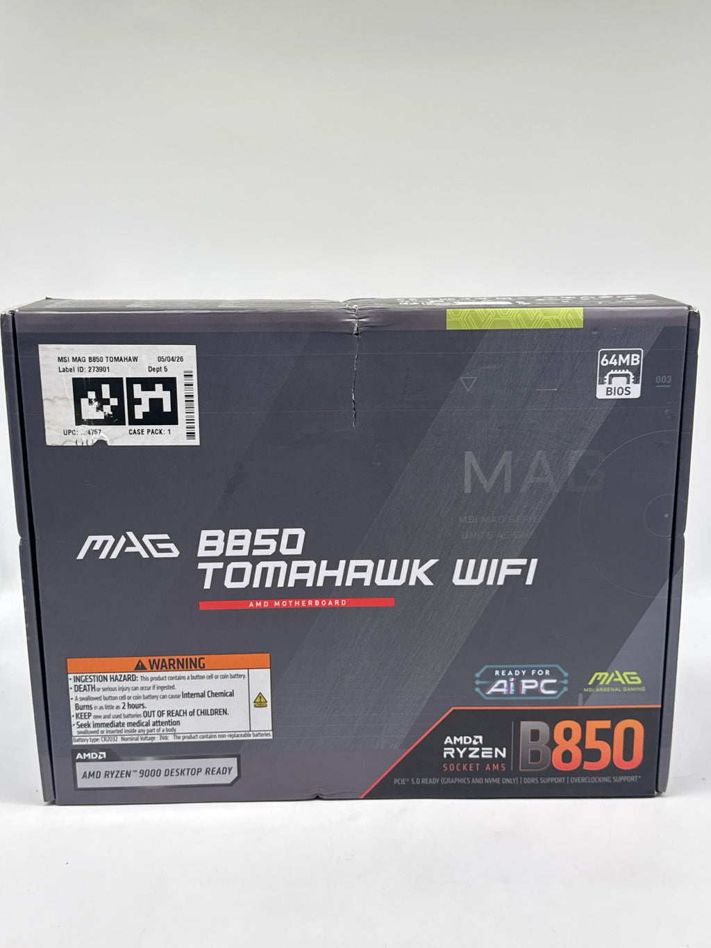 MSI MAG B850 Tomahawk Max WiFi ATX Motherboard DDR5 AMD - New Open Box