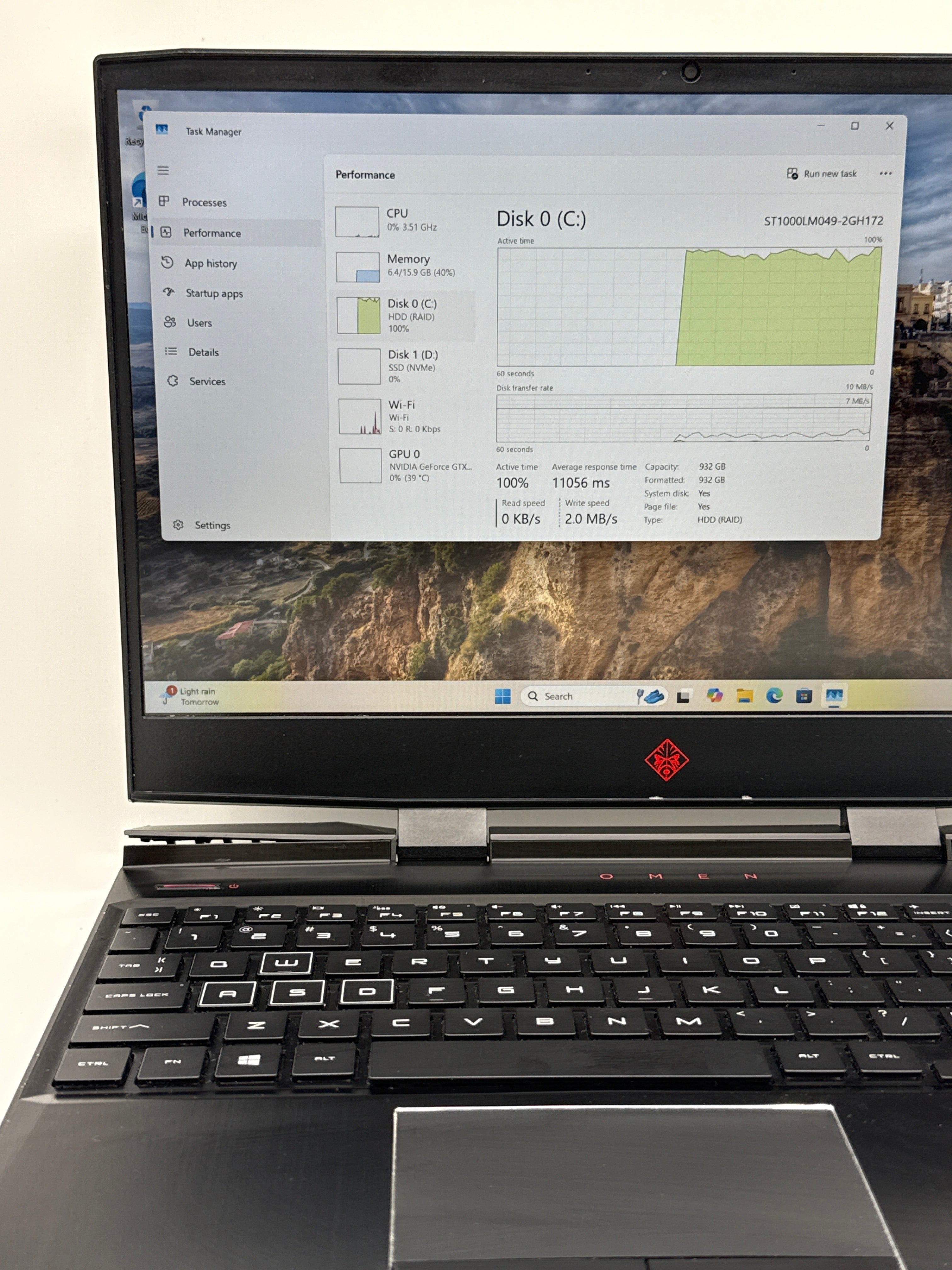 HP Omen 15-DC1054NR i7-9750H 16GB RAM 1TB HDD GTX 1660 Ti - For Parts (READ)