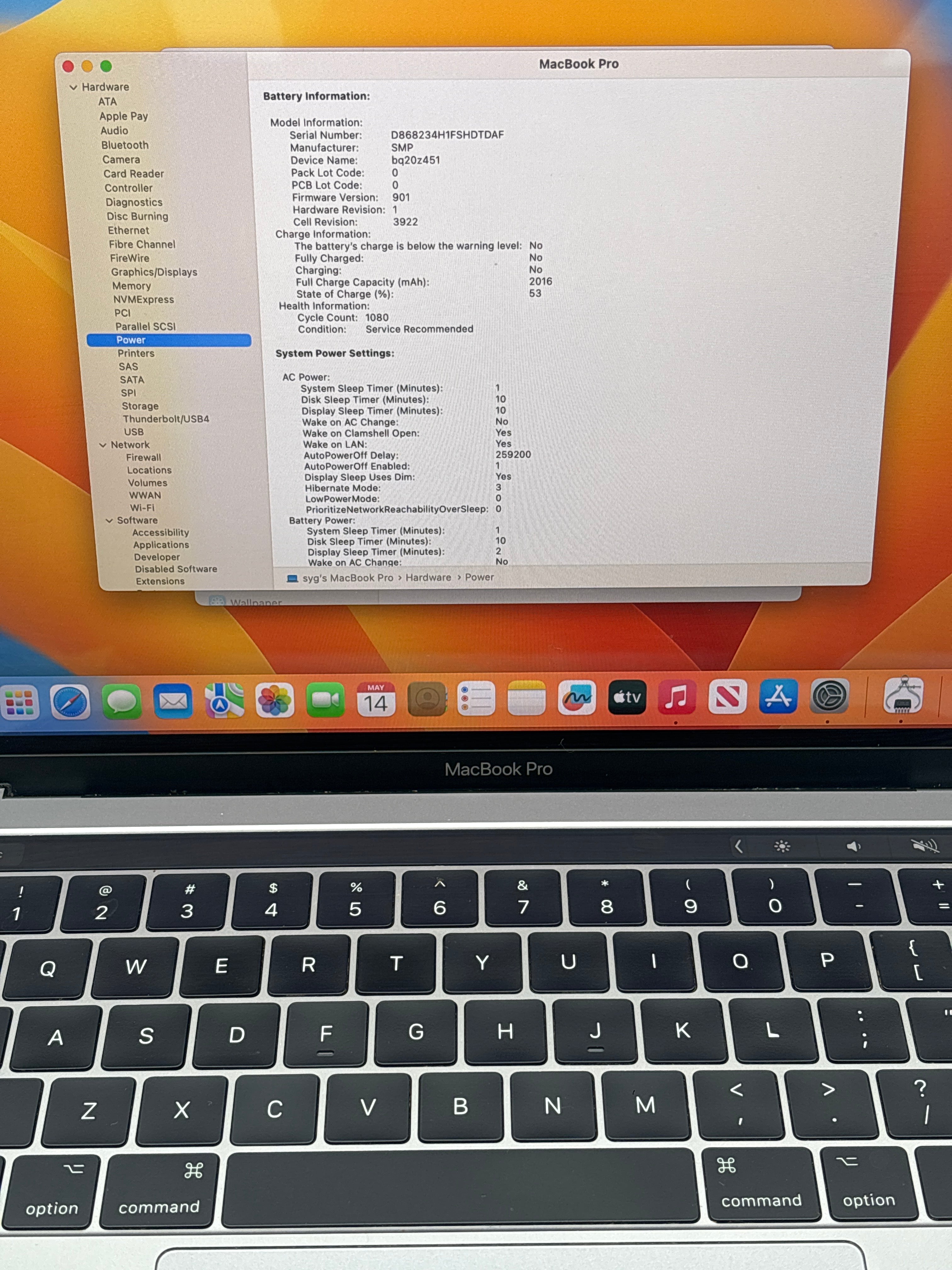 Apple MacBook Pro 13" A1706 i5 3.1 GHz 16GB RAM 256GB SSD