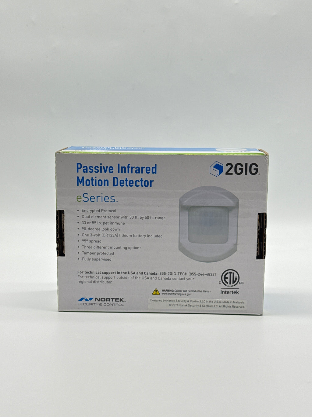 2GIG PIR1E-345 Wireless PIR Motion Detector 345MHz Pet Immunity - Open Box