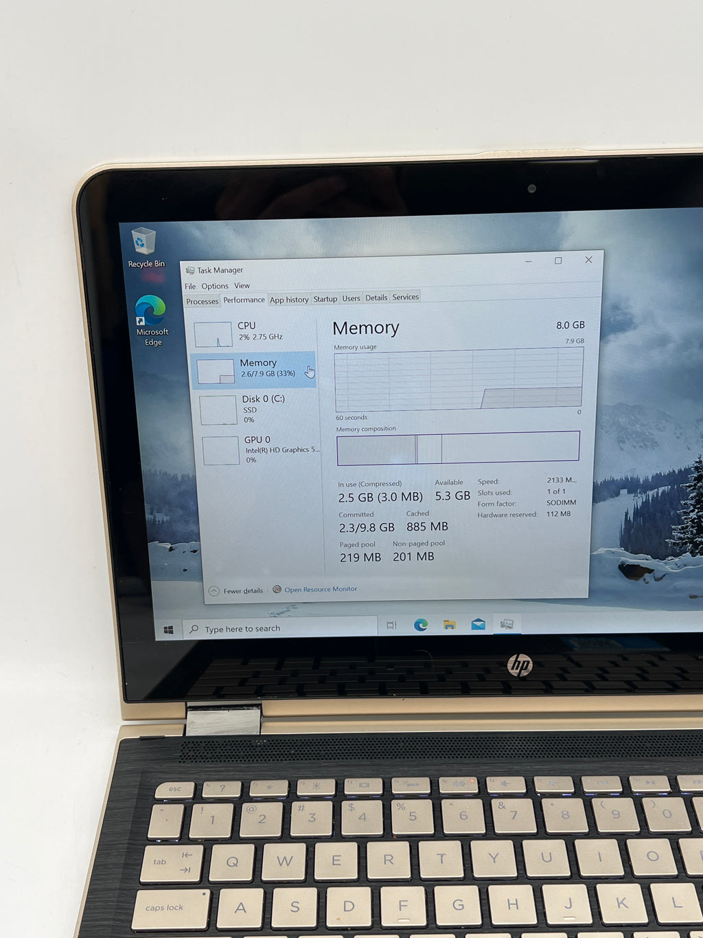 HP Pavilion x360 M3-U003DX 15.6" Intel i5-6200U 8GB RAM 128GB SSD Gold - Used