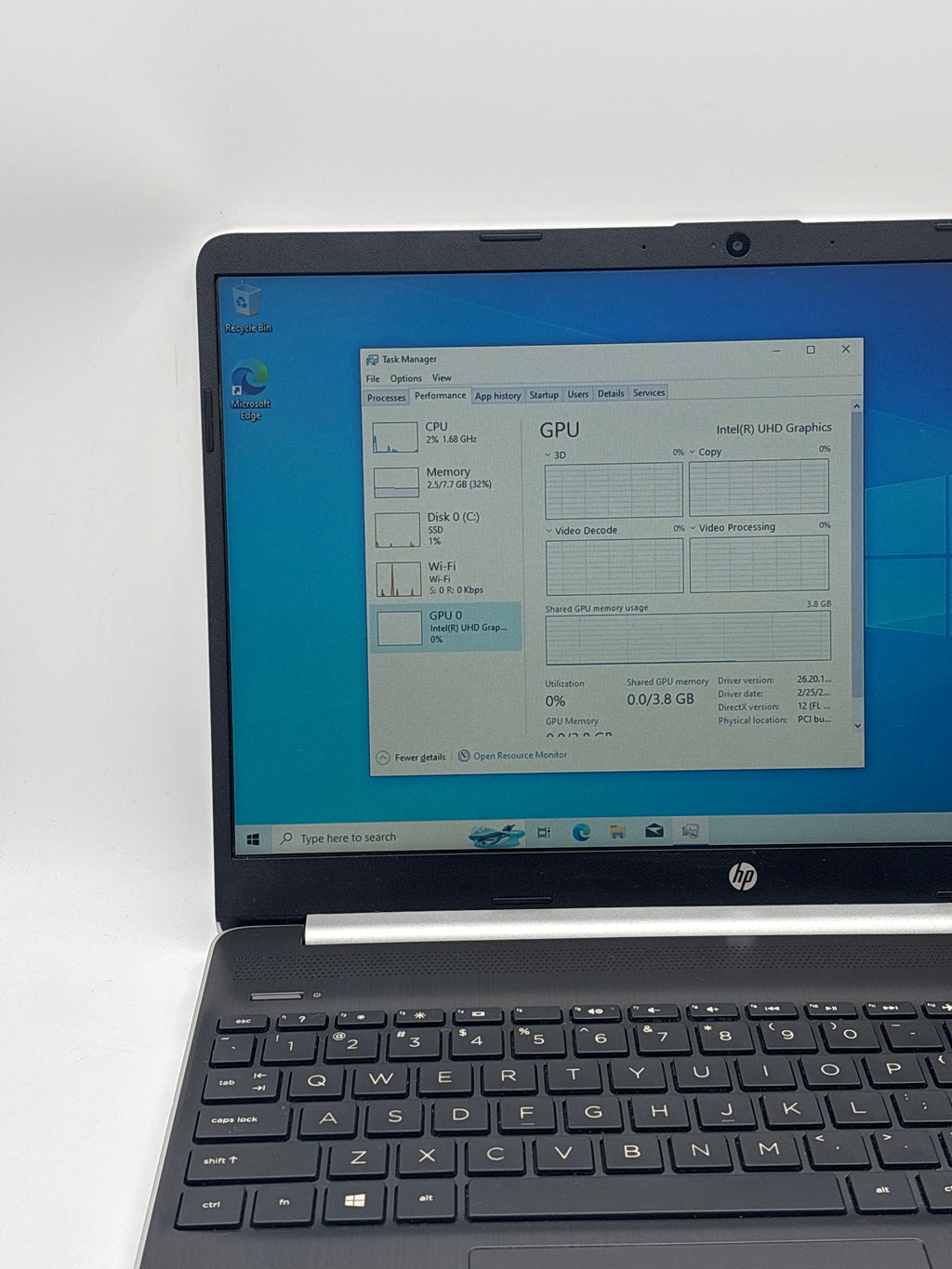 HP 15-dy1073nr i3-1005G1 8GB RAM 256GB SSD