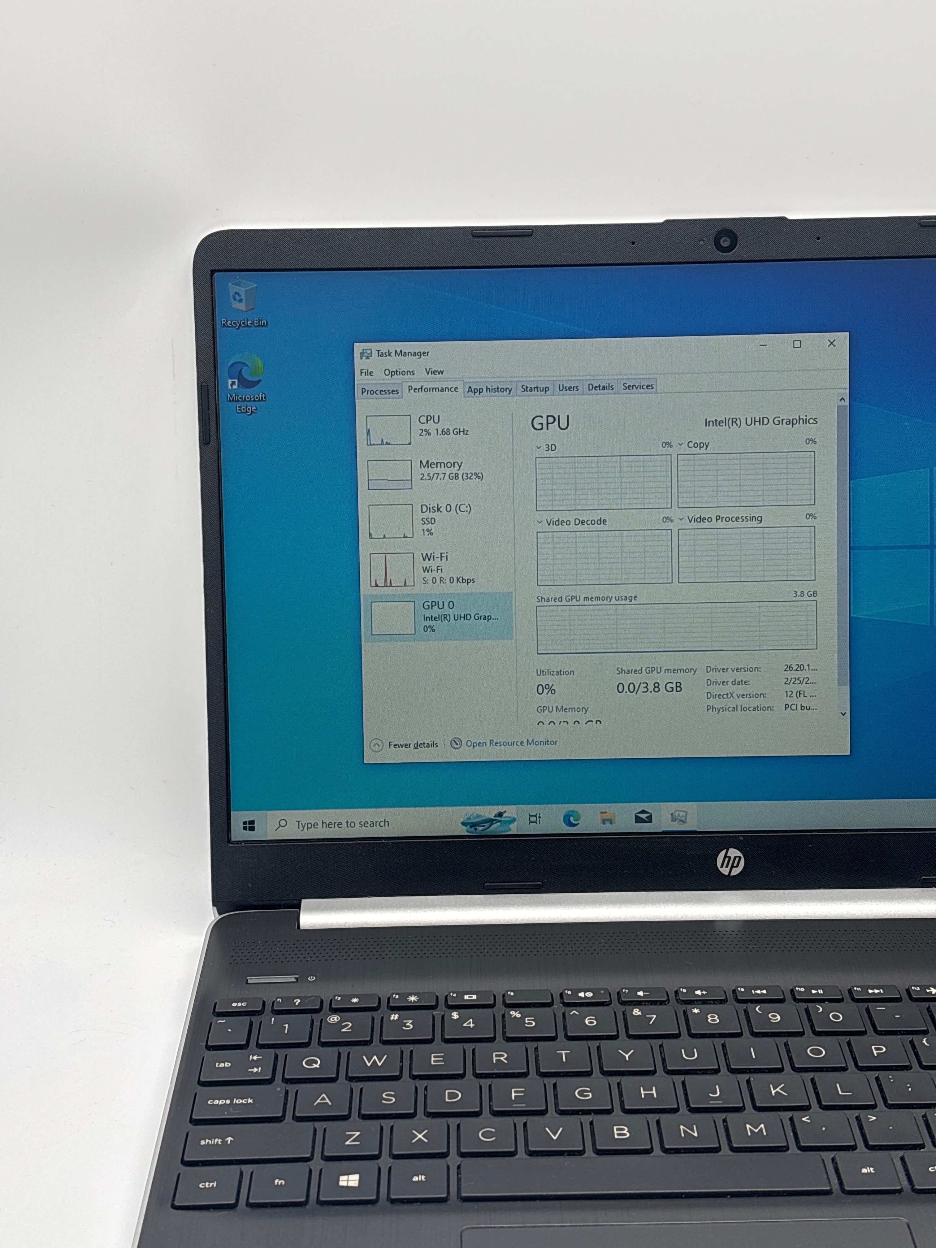 HP 15-dy1073nr i3-1005G1 8GB RAM 256GB SSD