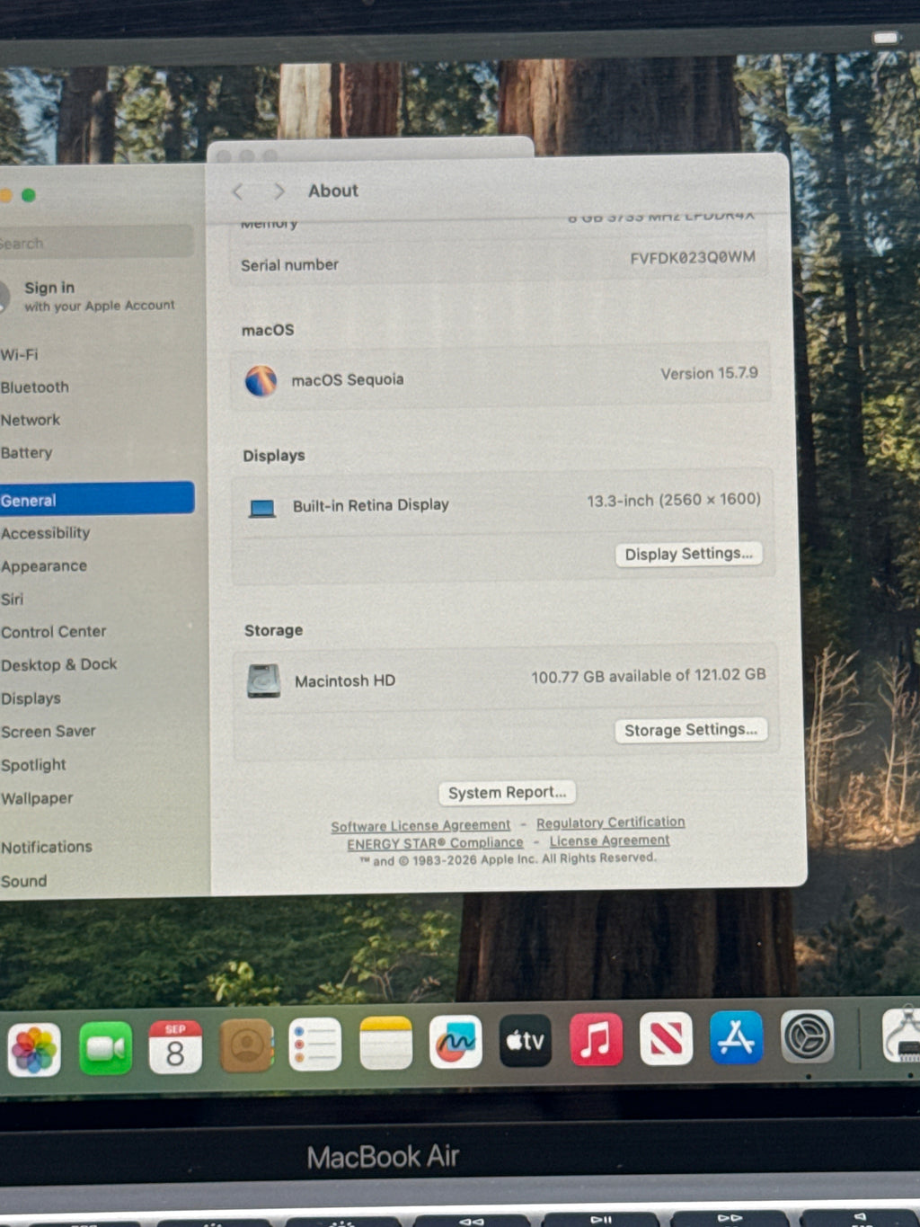 Apple MacBook Air 13" A2179 Core i3 8GB 128GB Gray - Used