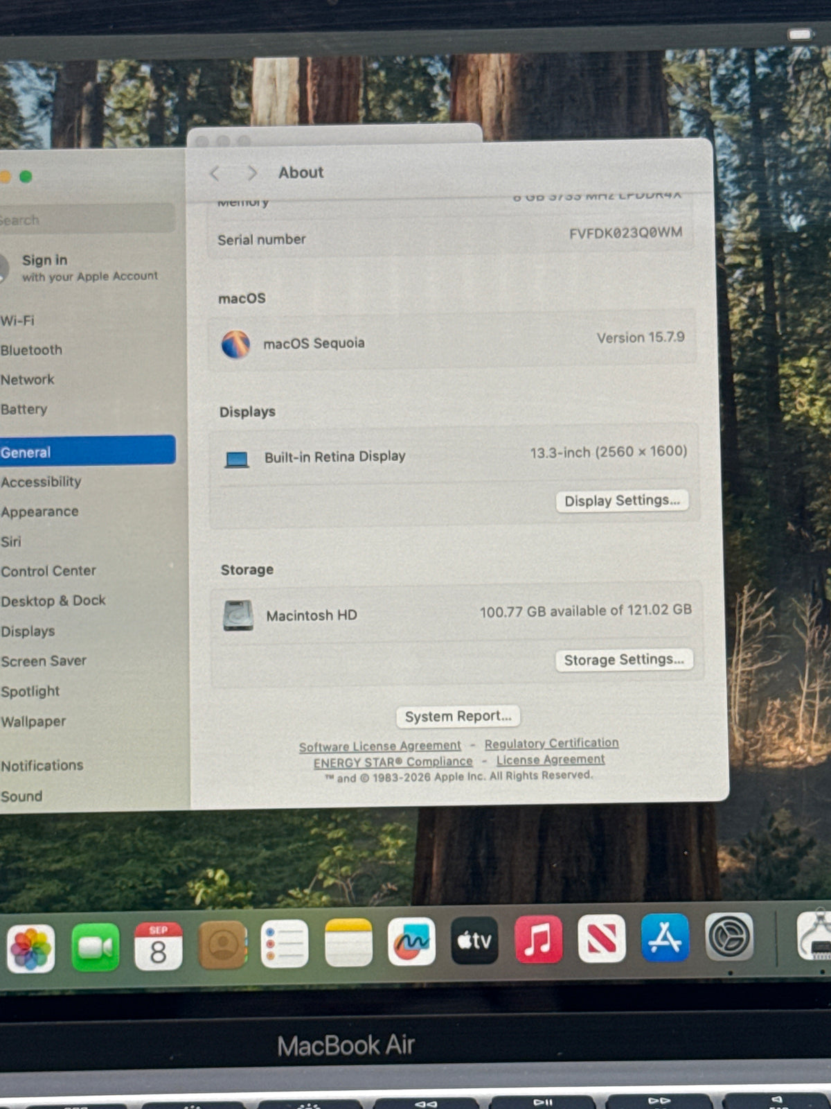 Apple MacBook Air 13" A2179 Core i3 8GB 128GB Gray - Used