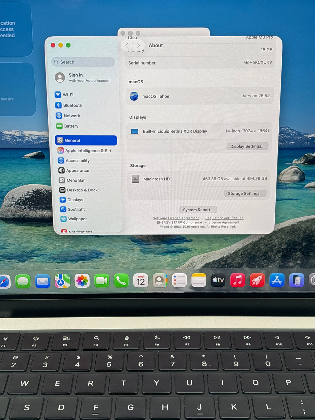 Apple MacBook Pro 14" A2992 Apple M3 Pro 18GB RAM 512GB SSD Silver - Used