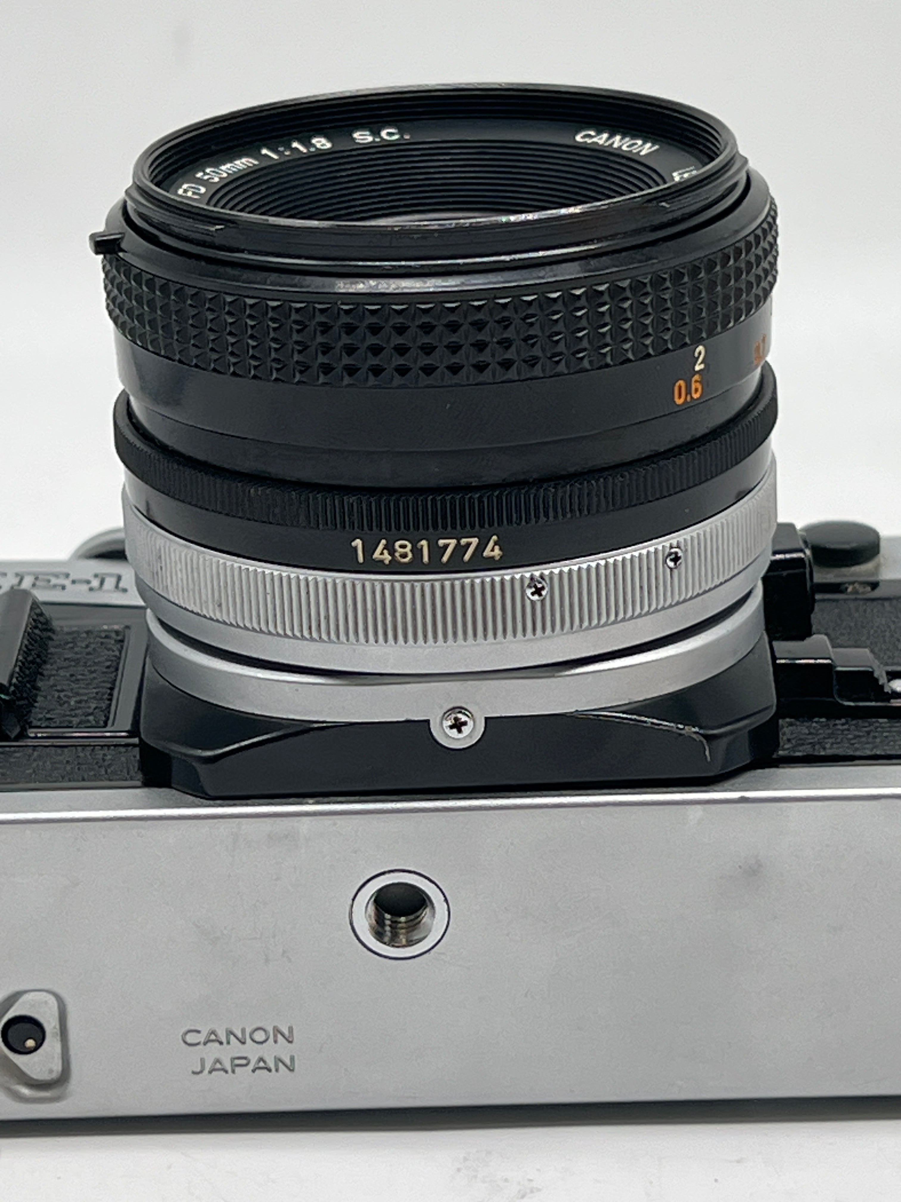 Canon AE-1 Silver SLR Camera 35mm W/50mm f/1.8 FD Lens Untested