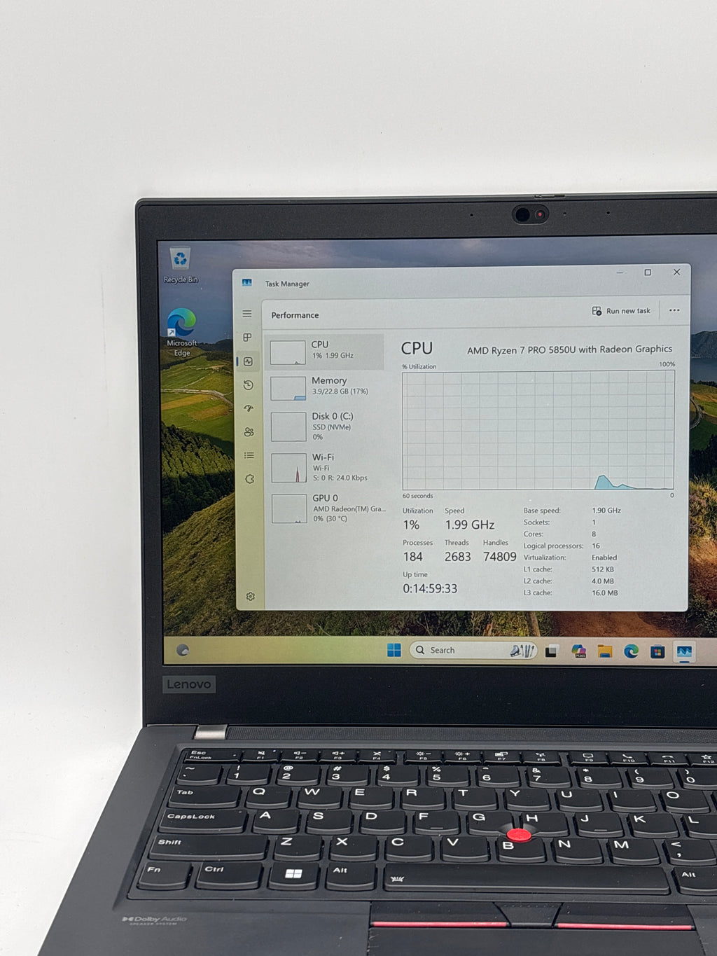 Lenovo ThinkPad T14 Gen 2 Touch Ryzen 7 Pro 5850U 24GB RAM 256GB SSD