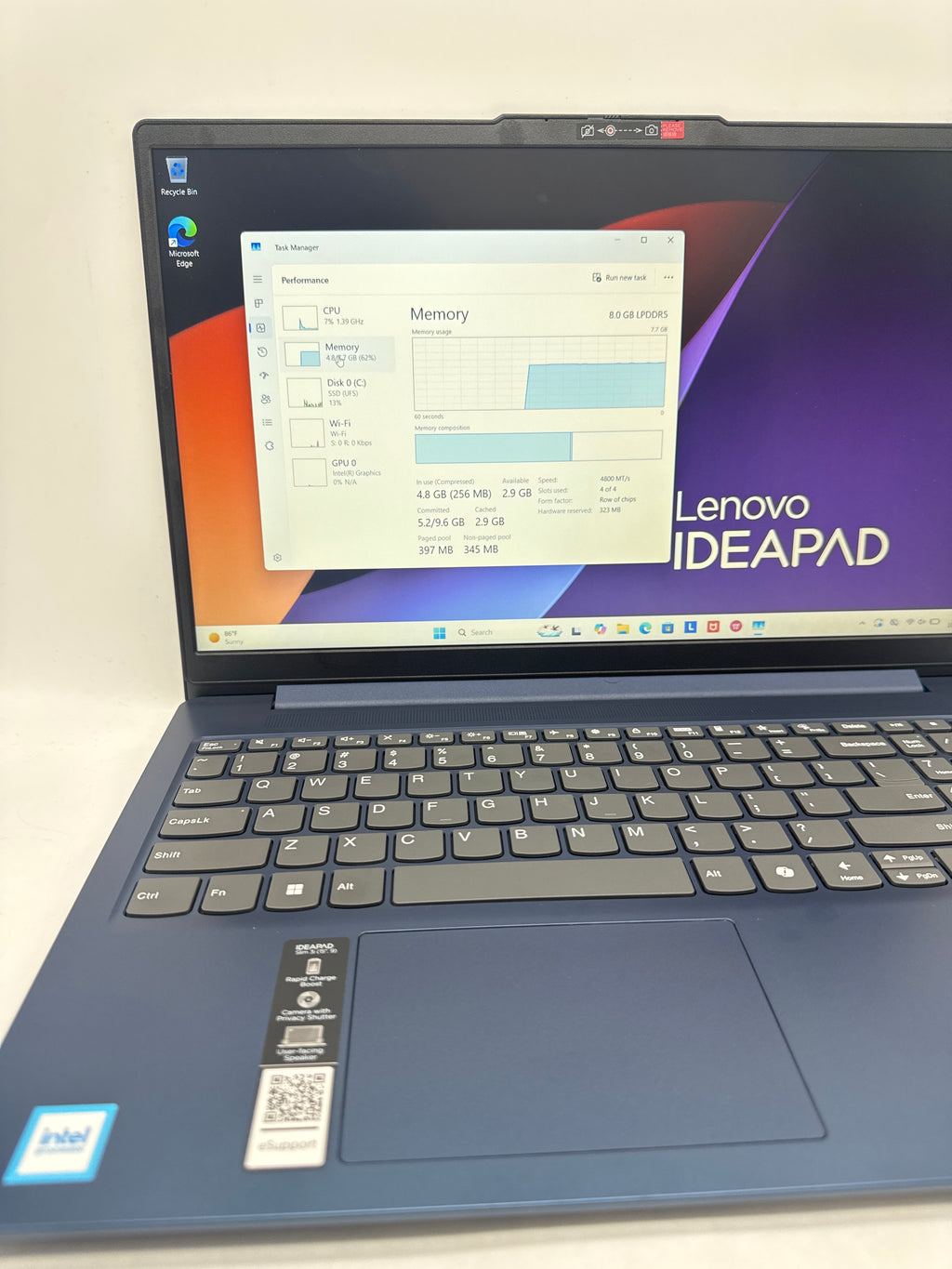 Lenovo IdeaPad Slim 3 15ITN9 Intel N150 8GB RAM 128GB SSD 15in Blue - Used
